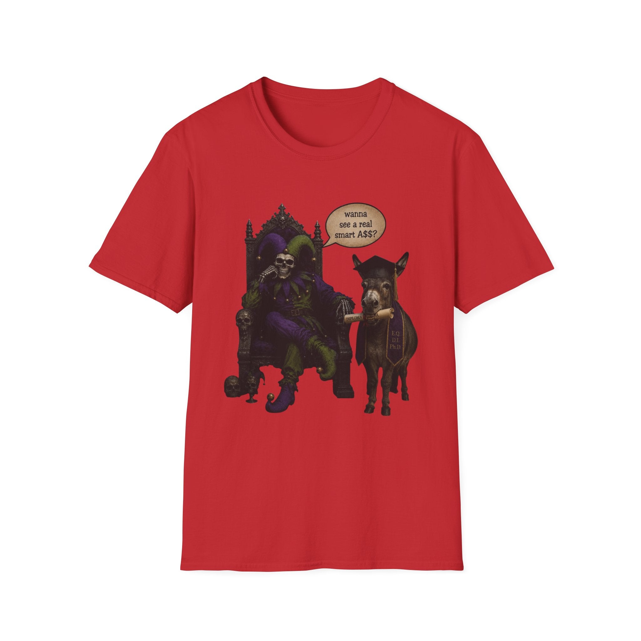 Jester Throne T-Shirt — “Wicked and a Smart Ass” Dark Gothic Graphic Tee
