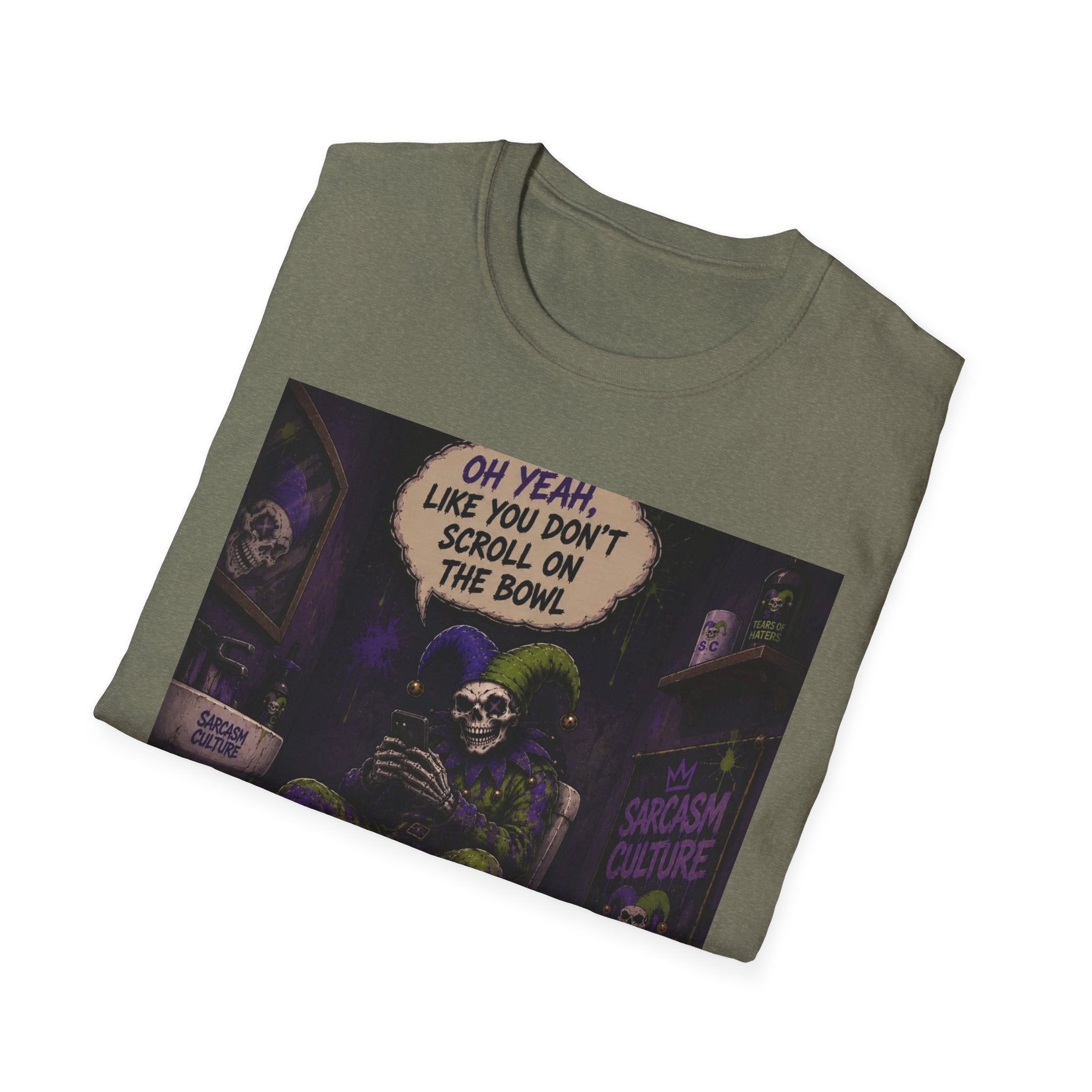 Skull Throne T-Shirt — 'Oh Yeah, Like You Don't Scroll on the Bowl' Gothic Graphic Tee