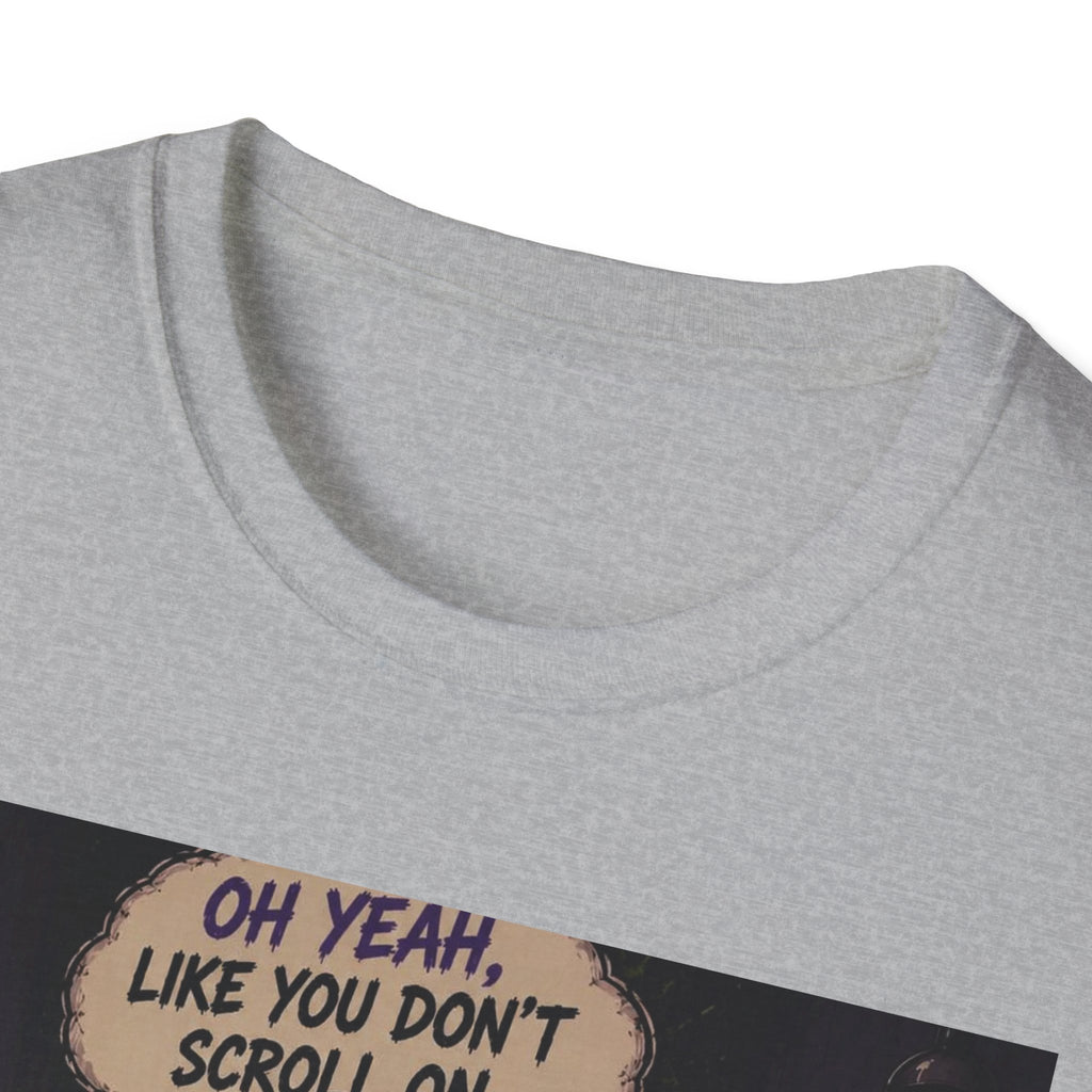 Skull Throne T-Shirt — 'Oh Yeah, Like You Don't Scroll on the Bowl' Gothic Graphic Tee