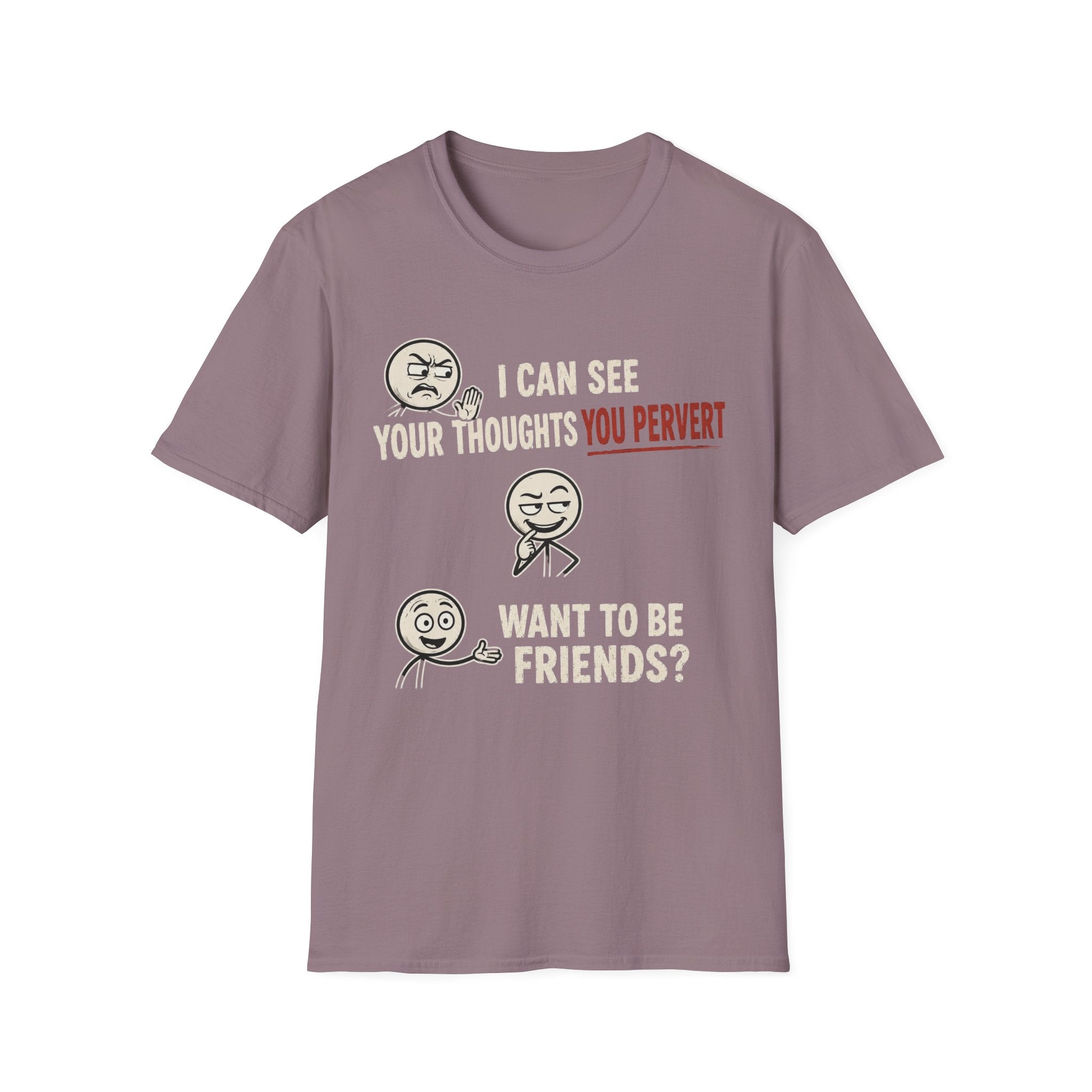 Funny Emoji T-Shirt — "I Can See Your Thoughts, You Pervert" Graphic Tee