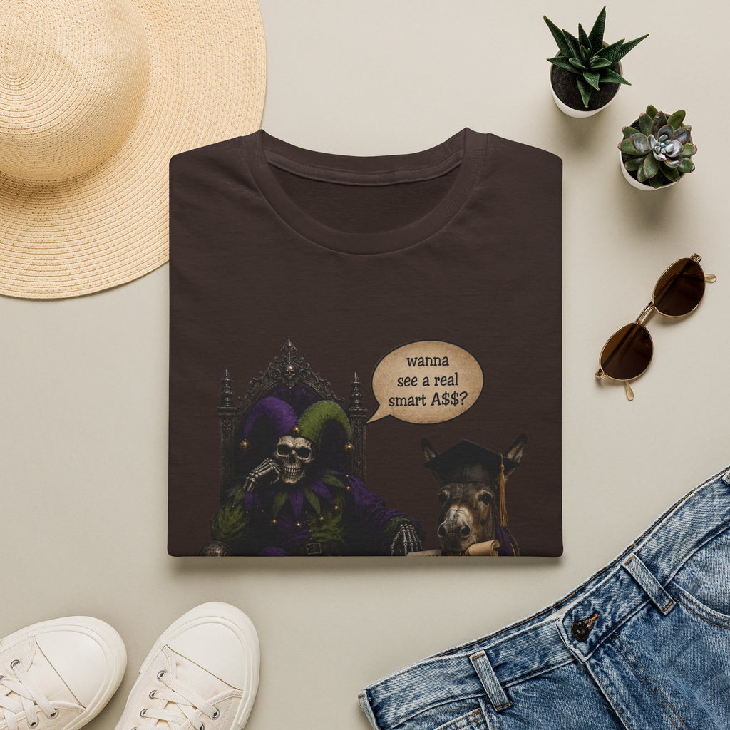 Jester Throne T-Shirt — “Wicked and a Smart Ass” Dark Gothic Graphic Tee