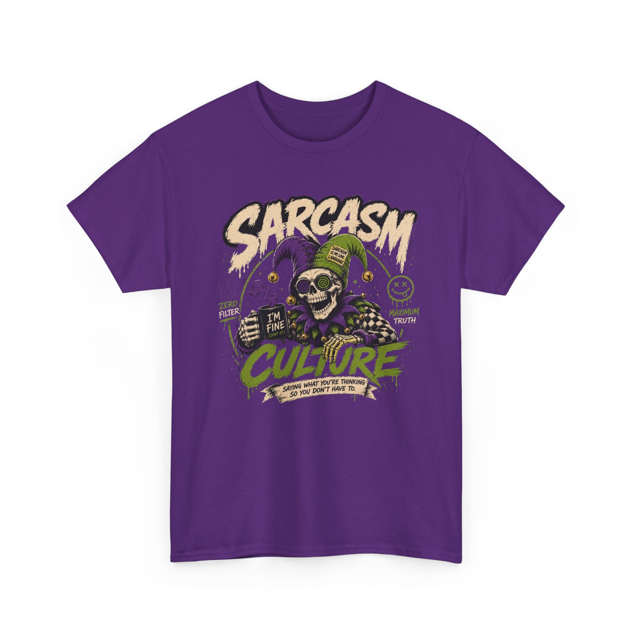 Off His Meds Jester Tee — Wild & Unhinged Sarcasm Culture Graphic T-Shirt