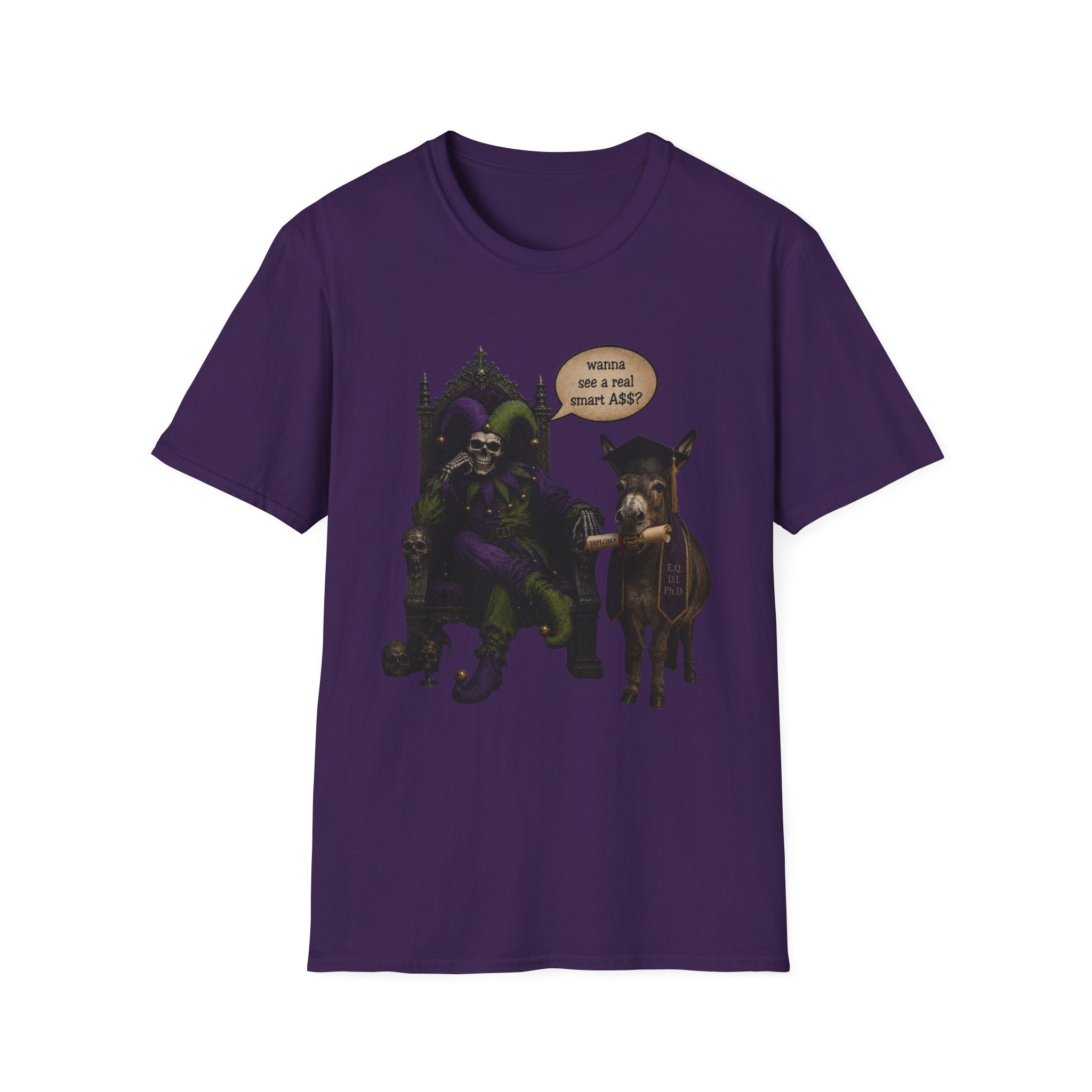 Jester Throne T-Shirt — “Wicked and a Smart Ass” Dark Gothic Graphic Tee