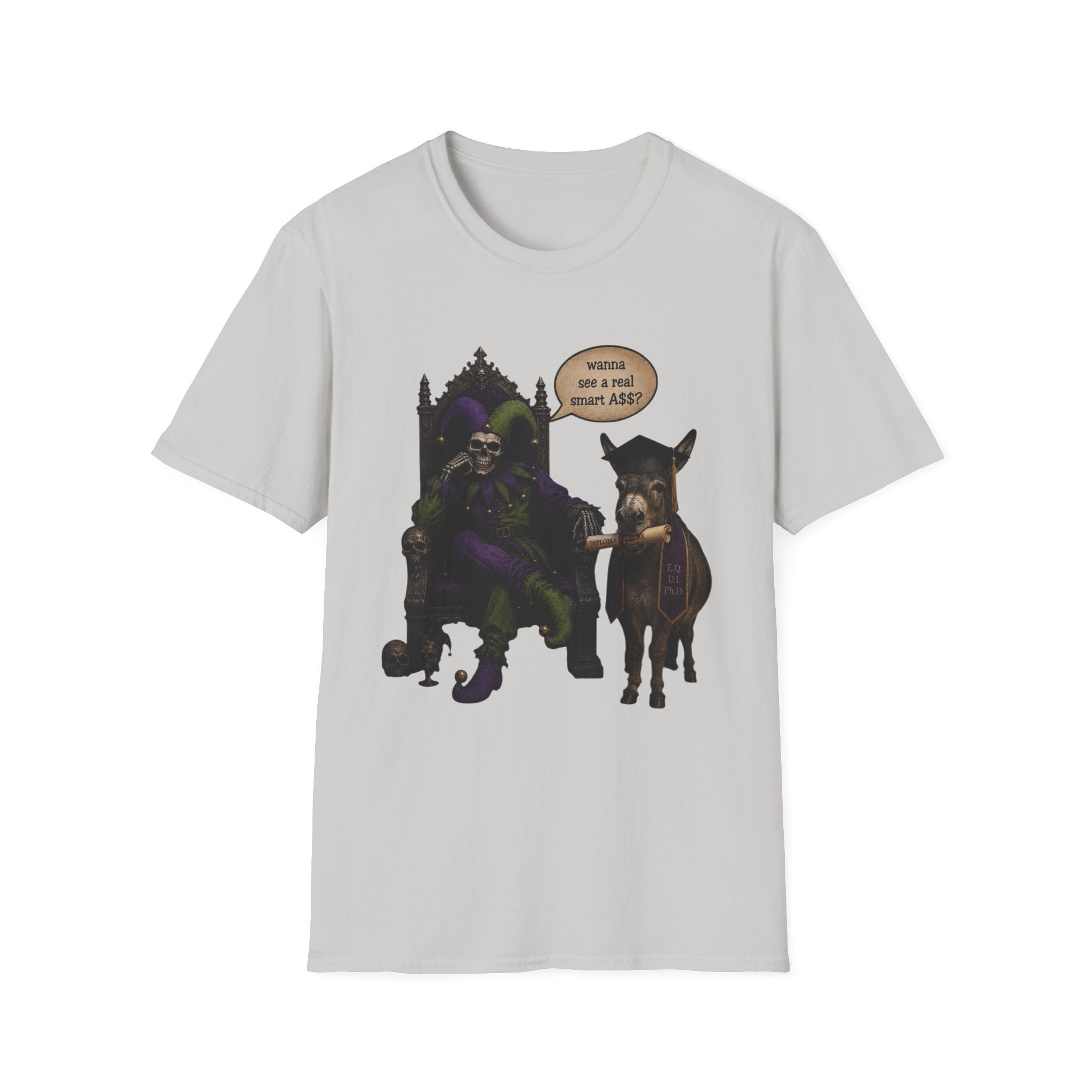 Jester Throne T-Shirt — “Wicked and a Smart Ass” Dark Gothic Graphic Tee