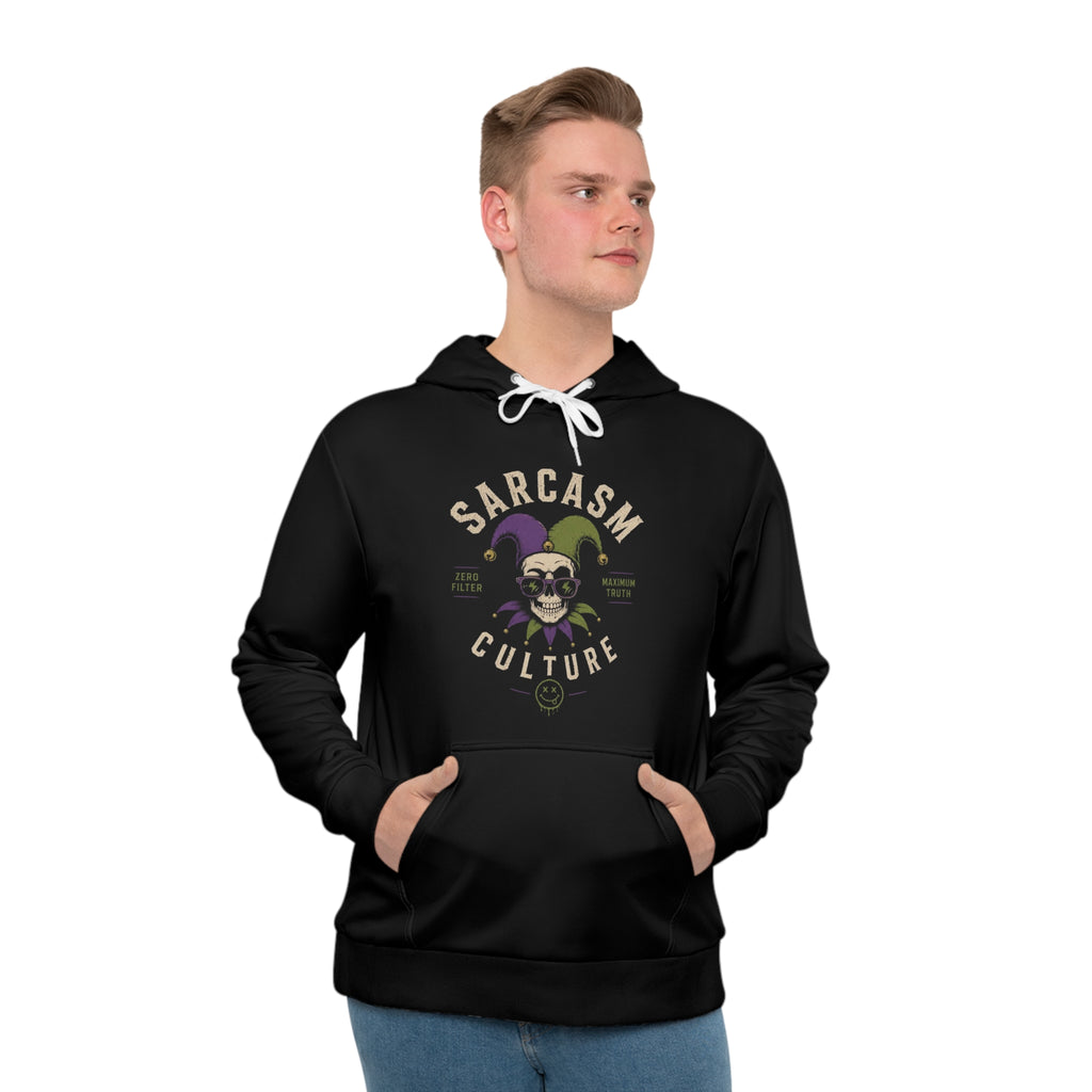 Hoodie - 'Sarcasm Culture' Skull Hoodie: "For Those Who Survived Another Family Gathering" Graphic