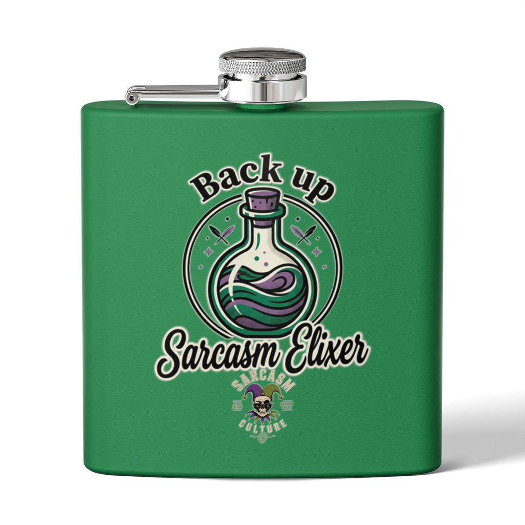 Sarcasm Elixir Flask — 6oz Stainless Steel Hip Flask
