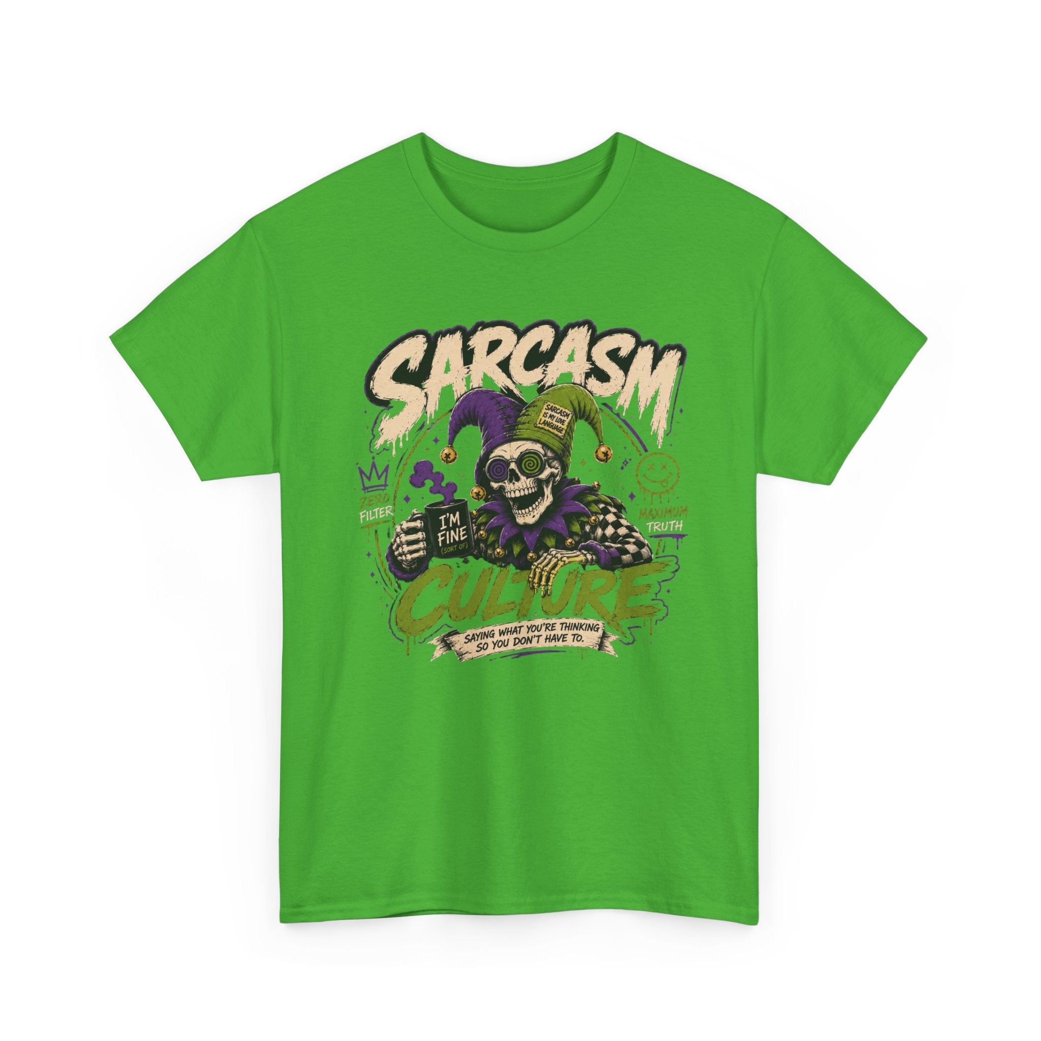 Off His Meds Jester Tee — Wild & Unhinged Sarcasm Culture Graphic T-Shirt