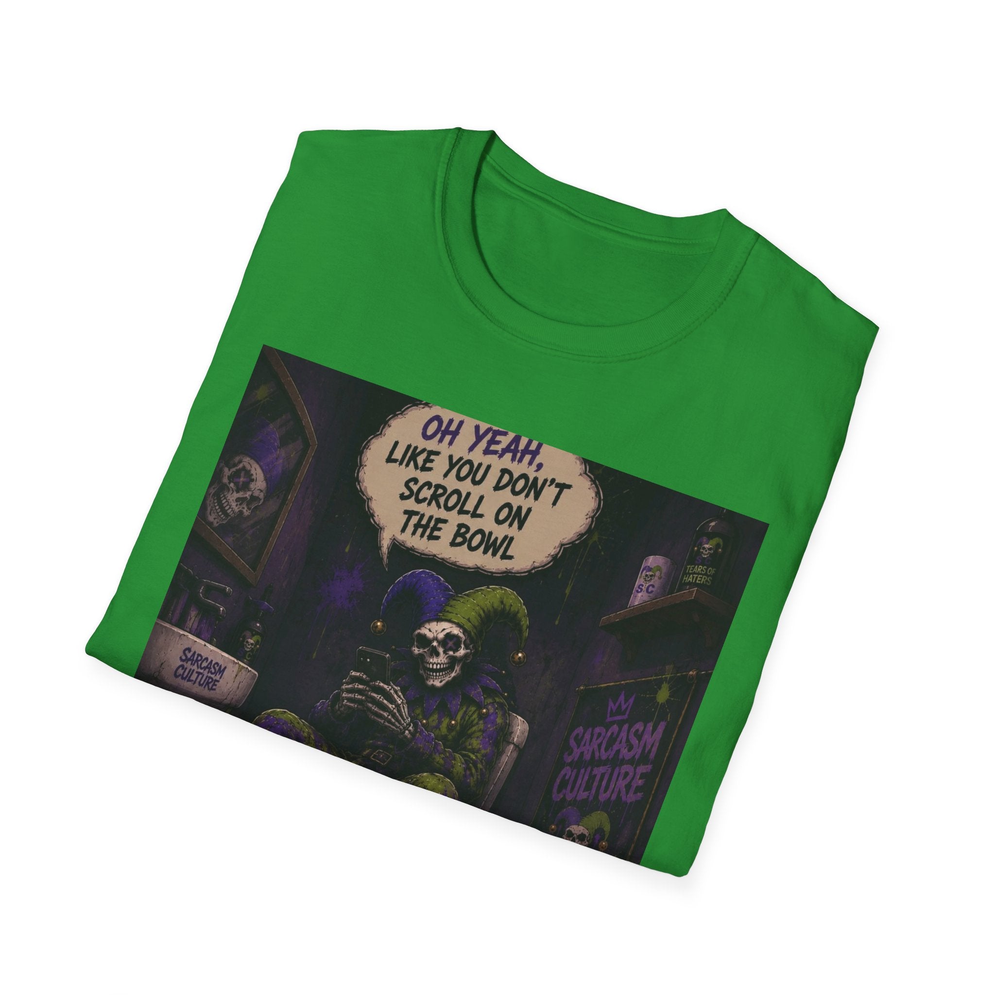 Skull Throne T-Shirt — 'Oh Yeah, Like You Don't Scroll on the Bowl' Gothic Graphic Tee