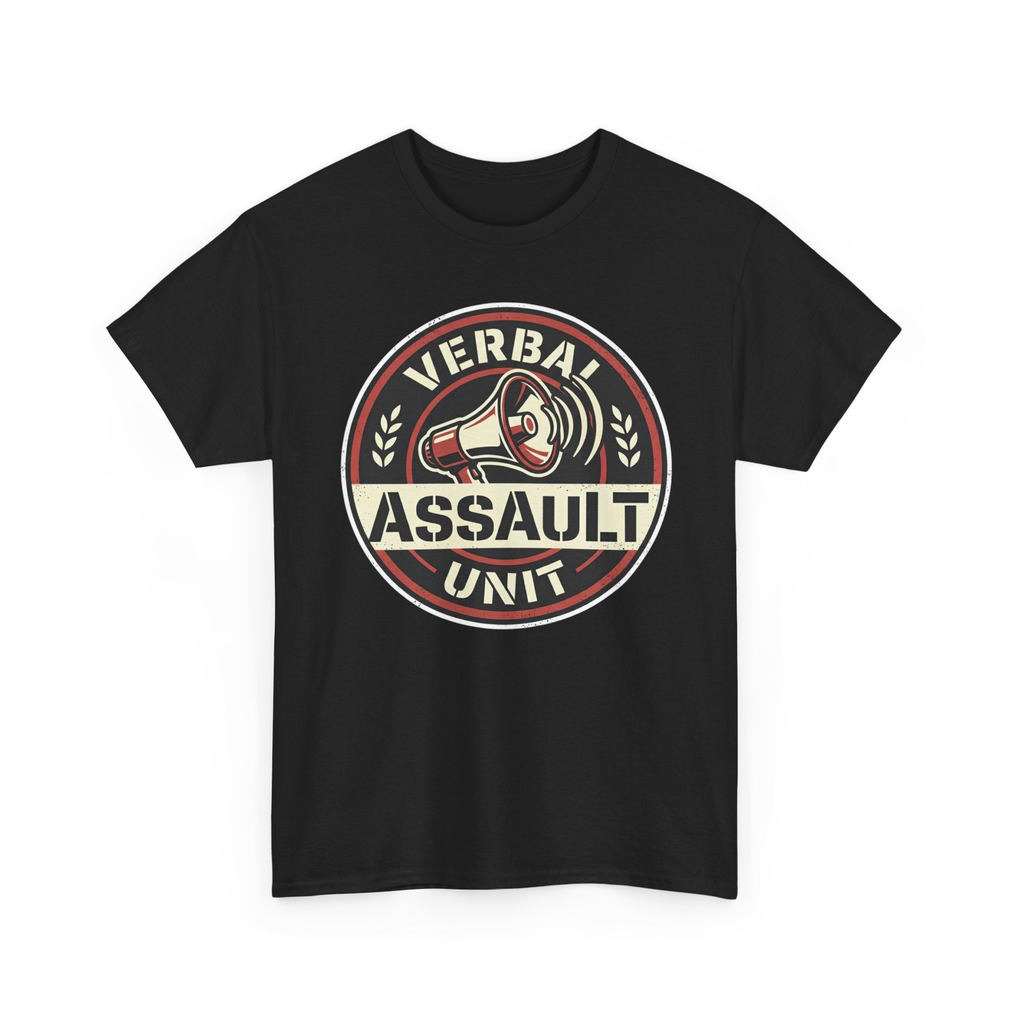 "Verbal Assault Unit" Funny Sarcasm Megaphone Dark Humor Graphic T-Shirt