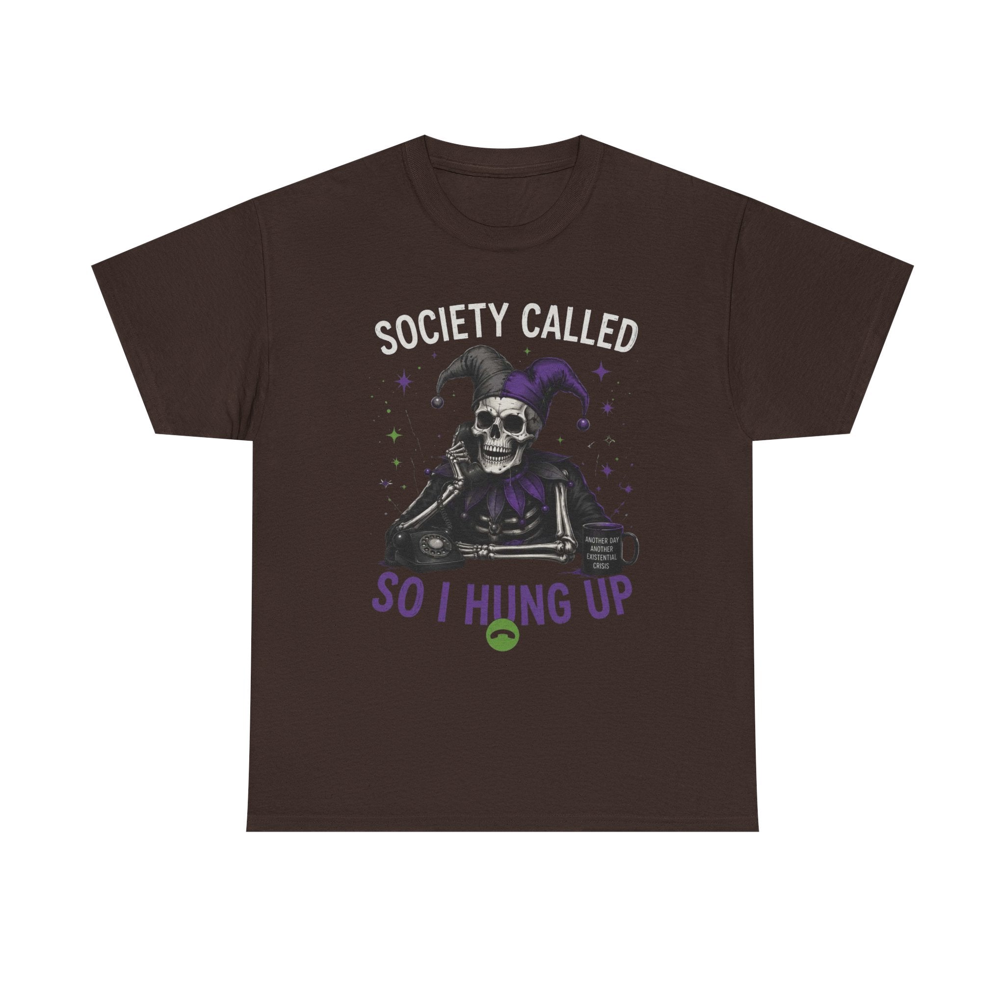 So I Hung Up Skull Jester T-Shirt — Goth Humor Graphic Tee