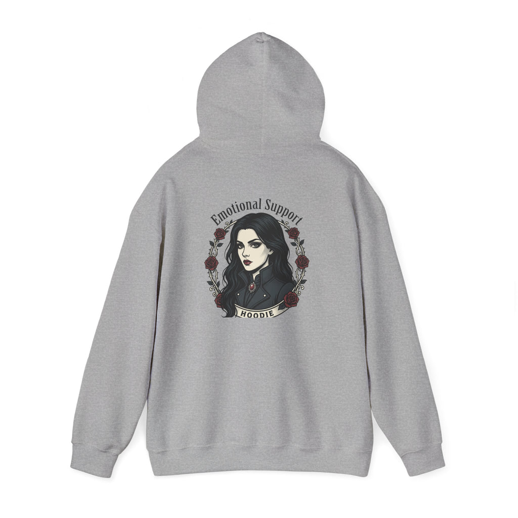 The Emotional Support Hoodie — Jester Skull Dark Rose | Sarcasm Culture