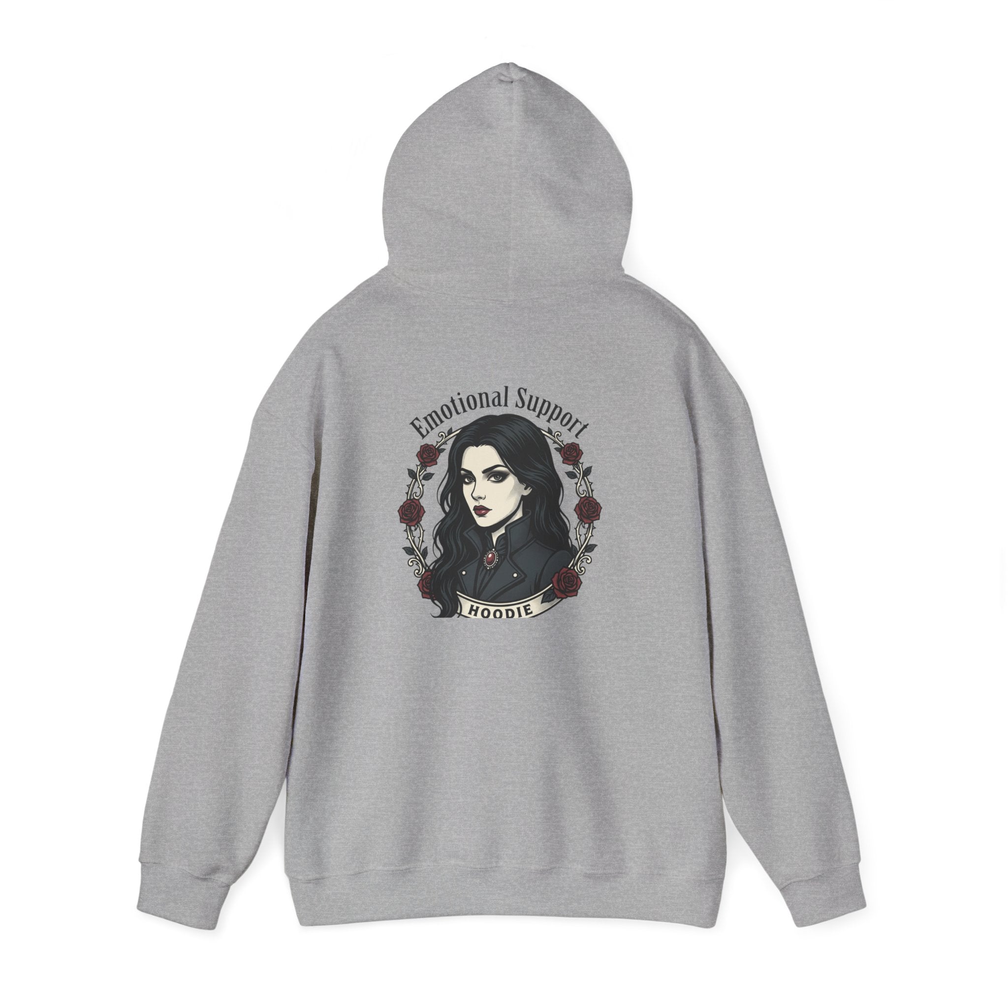 The Emotional Support Hoodie — Jester Skull Dark Rose | Sarcasm Culture
