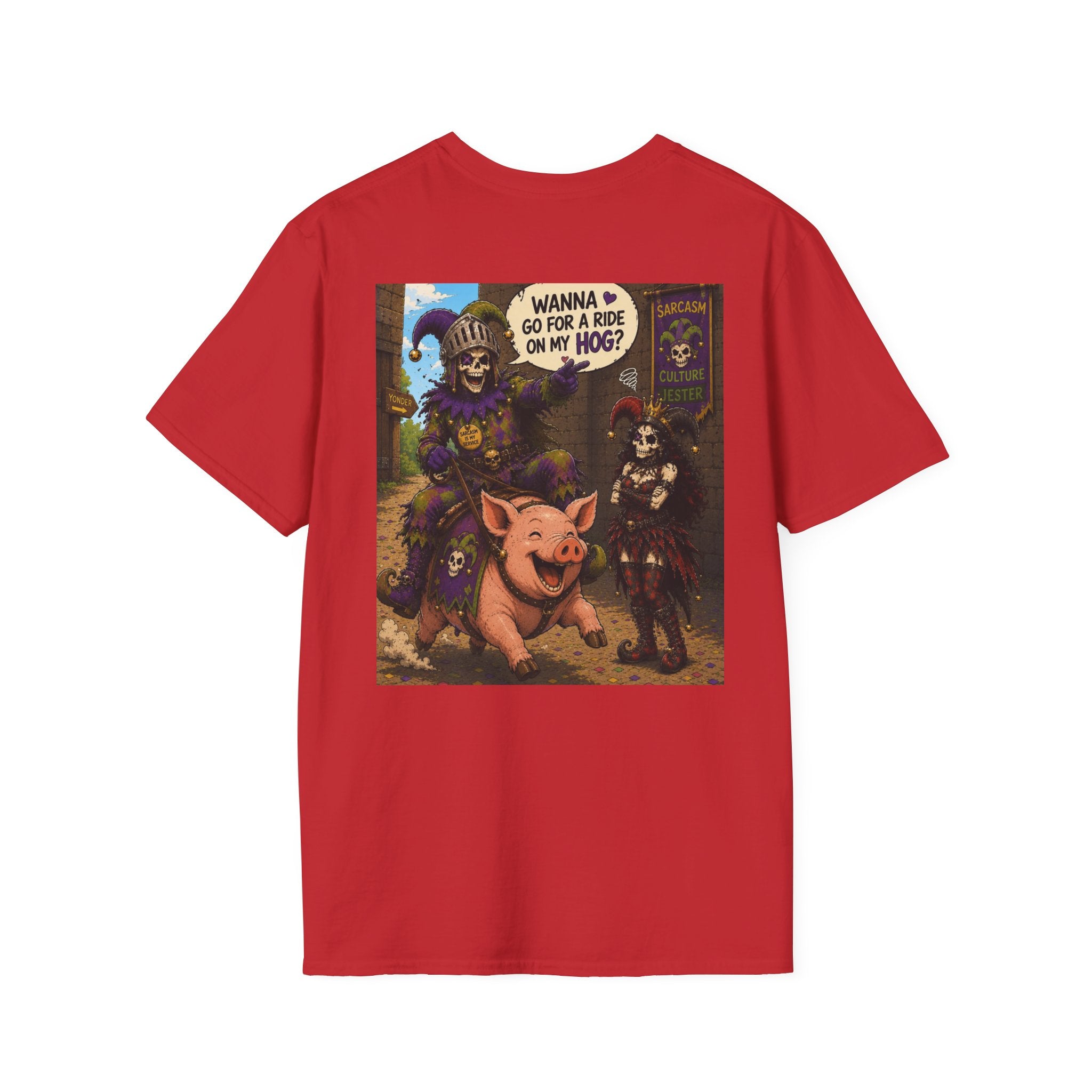 Witch & Pig Vintage Graphic T-Shirt — "Wanna Go for a Ride on My Hog?"