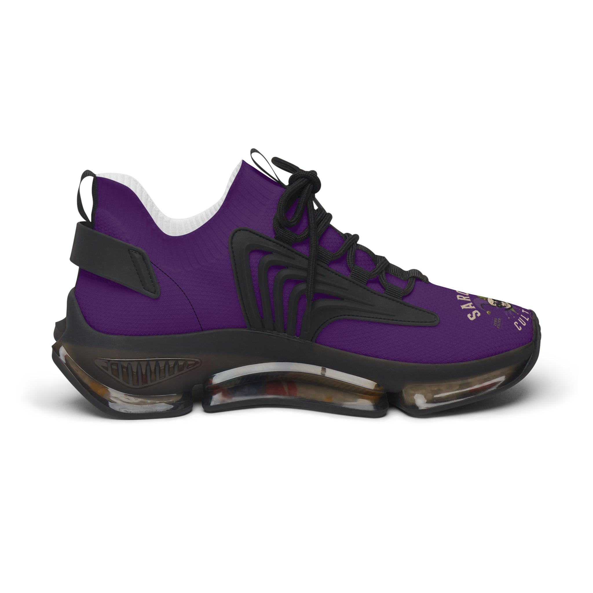 Mesh Sneakers — 'Sarcasm & Culture' Purple Statement Shoes