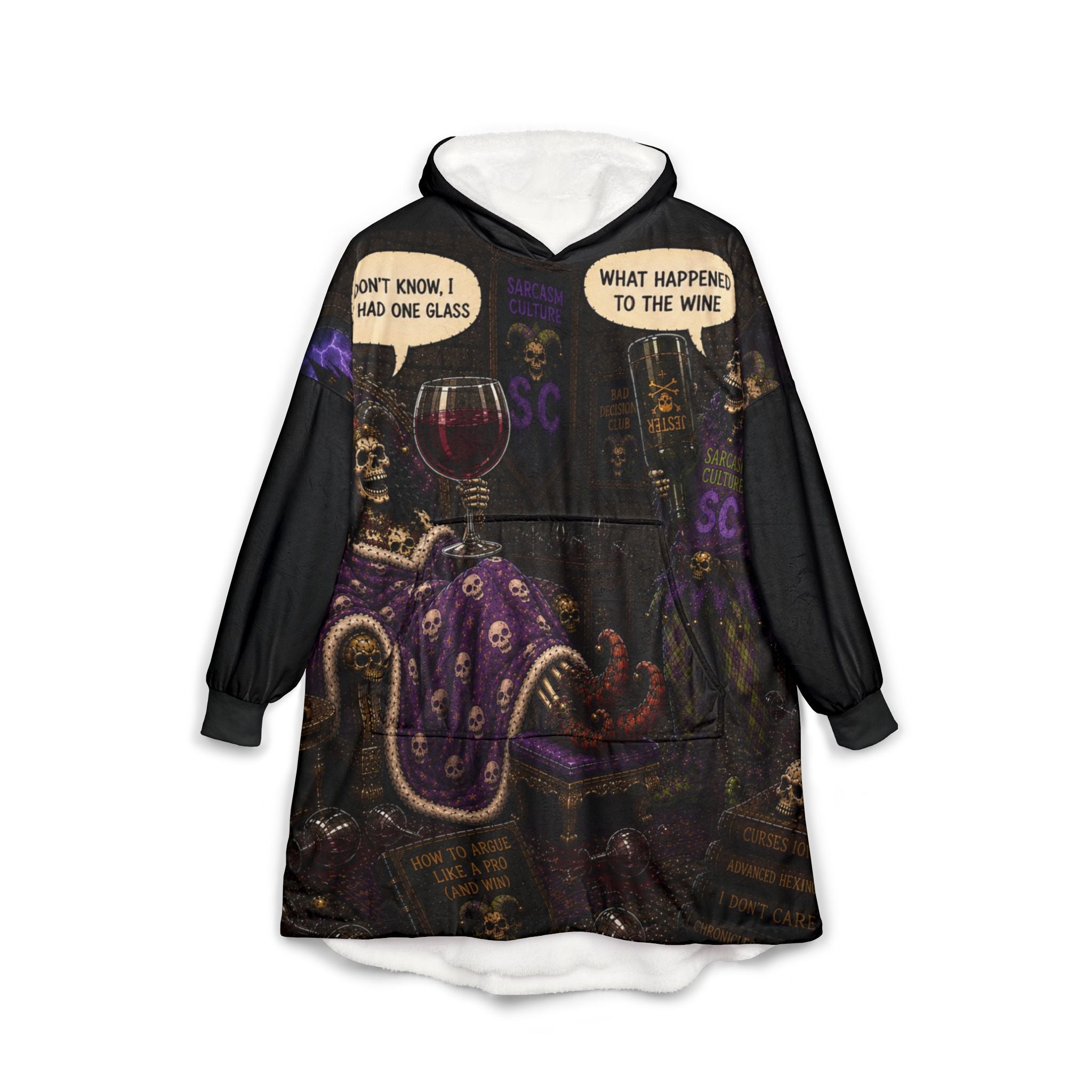 The "Just One Glass" Hooded Blanket — Jester Queen | Sarcasm Culture