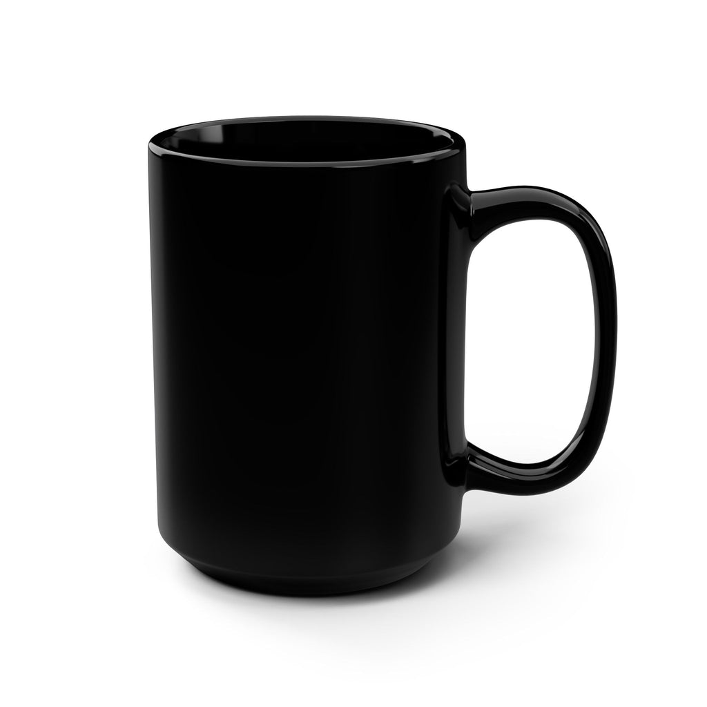 Black Ceramic Mug — Jester Skull Customer Service Design (15oz)
