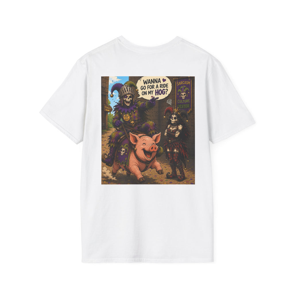 Witch & Pig Vintage Graphic T-Shirt — "Wanna Go for a Ride on My Hog?"