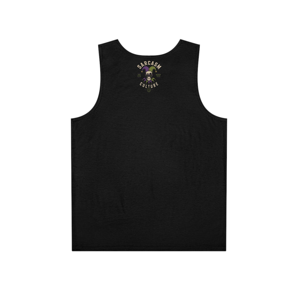 Sarcasm Culture Skull Tank Top — Skeleton Jester Graphic Unisex Tank