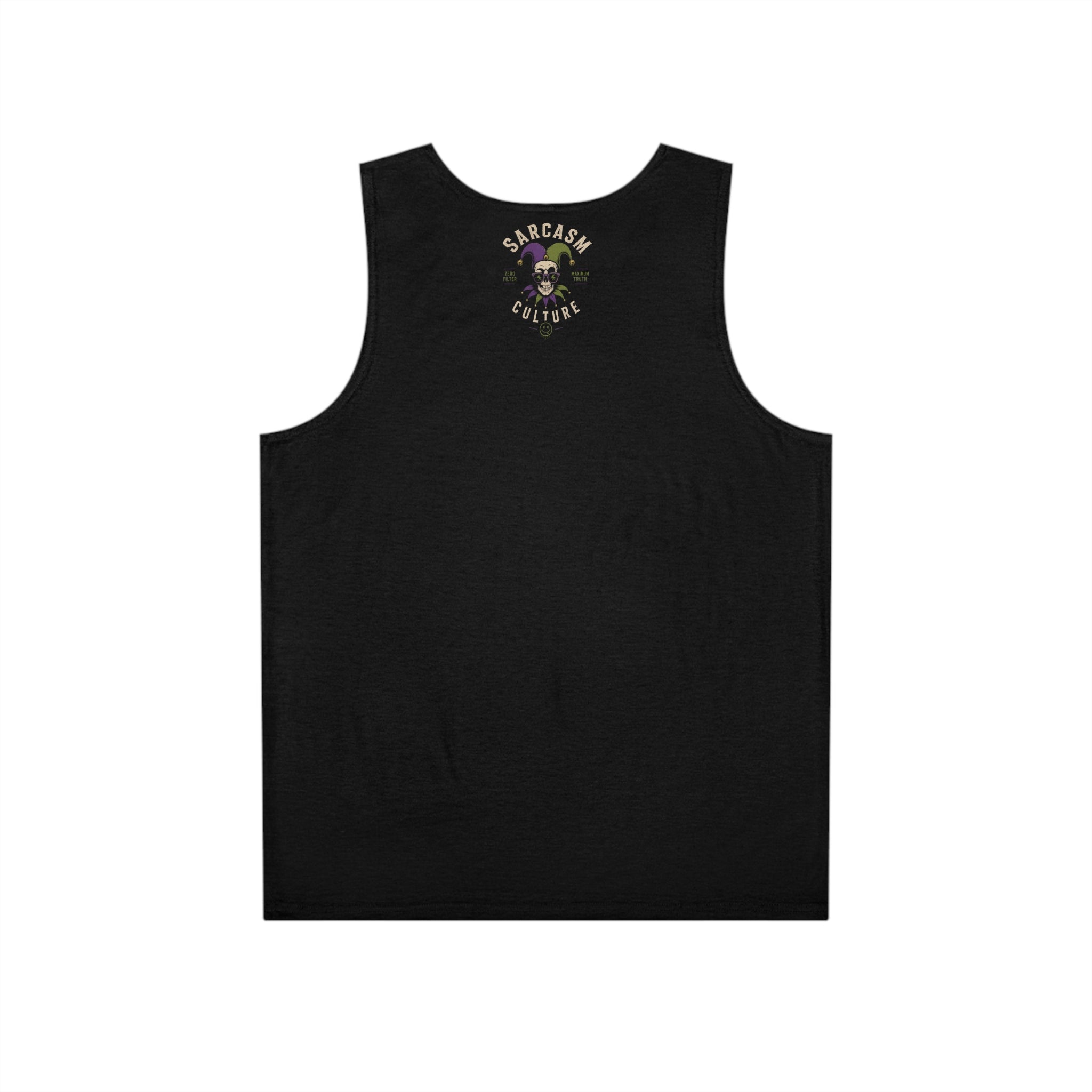 Sarcasm Culture Skull Tank Top — Skeleton Jester Graphic Unisex Tank