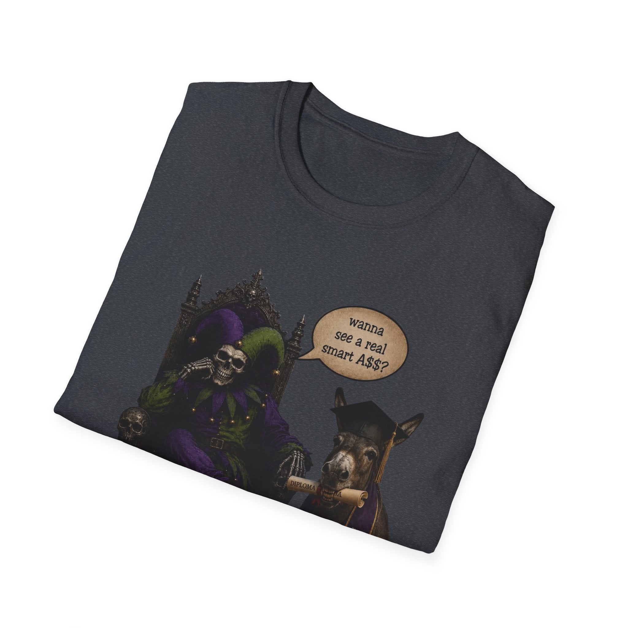 Jester Throne T-Shirt — “Wicked and a Smart Ass” Dark Gothic Graphic Tee