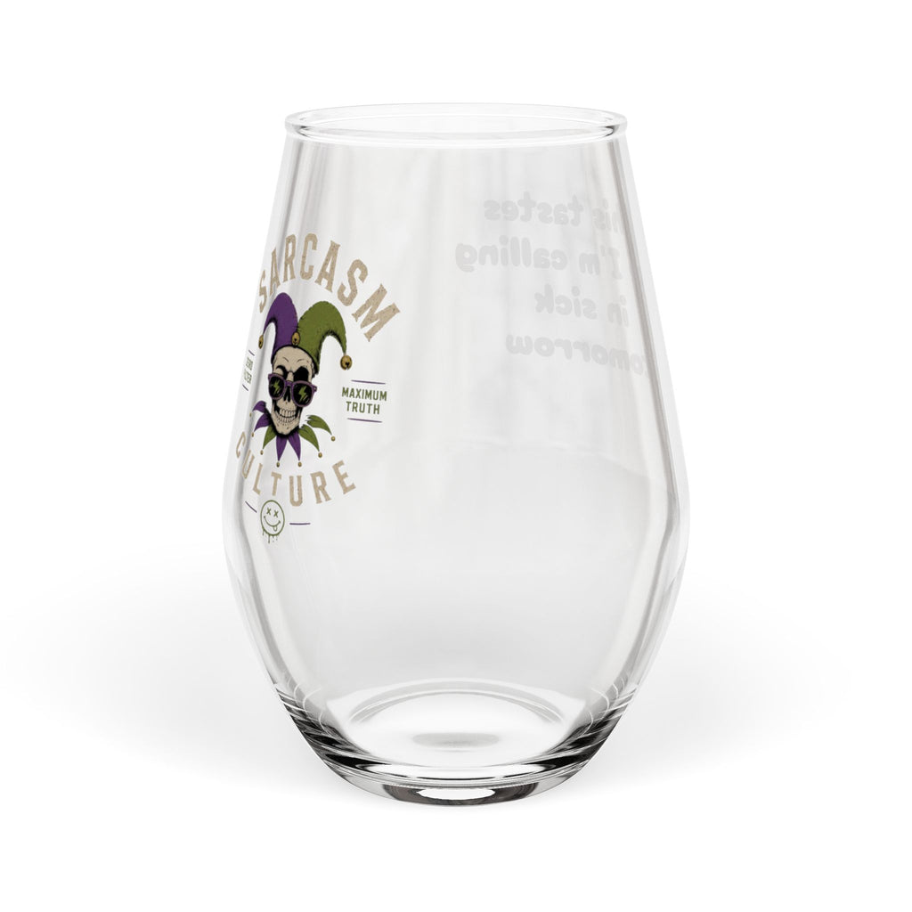 Stemless Wine Glass – “This Tastes Like I’m Calling in Sick Tomorrow” Funny Glass