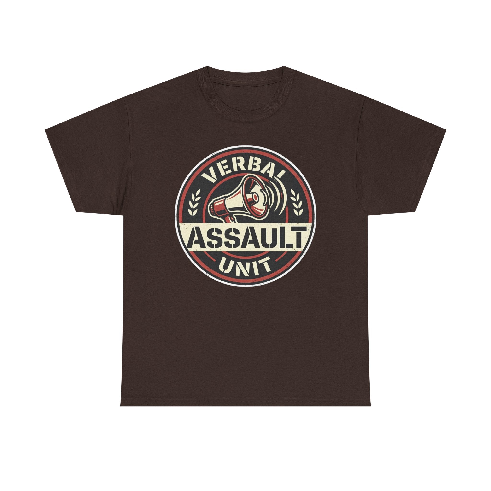 "Verbal Assault Unit" Funny Sarcasm Megaphone Dark Humor Graphic T-Shirt