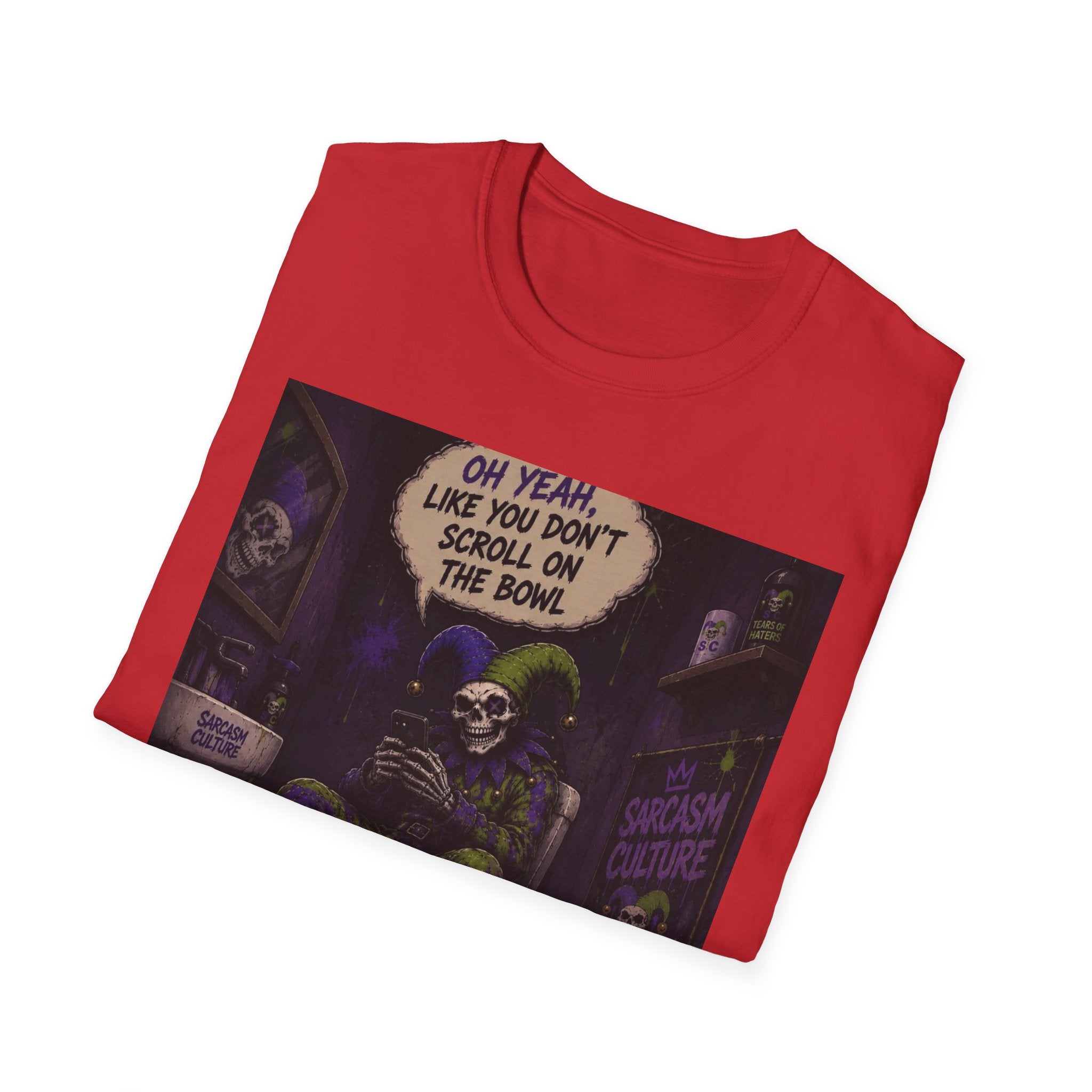 Skull Throne T-Shirt — 'Oh Yeah, Like You Don't Scroll on the Bowl' Gothic Graphic Tee