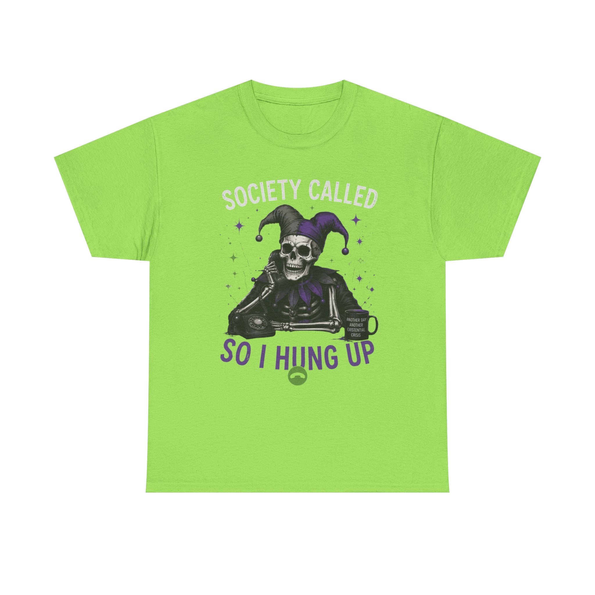 So I Hung Up Skull Jester T-Shirt — Goth Humor Graphic Tee