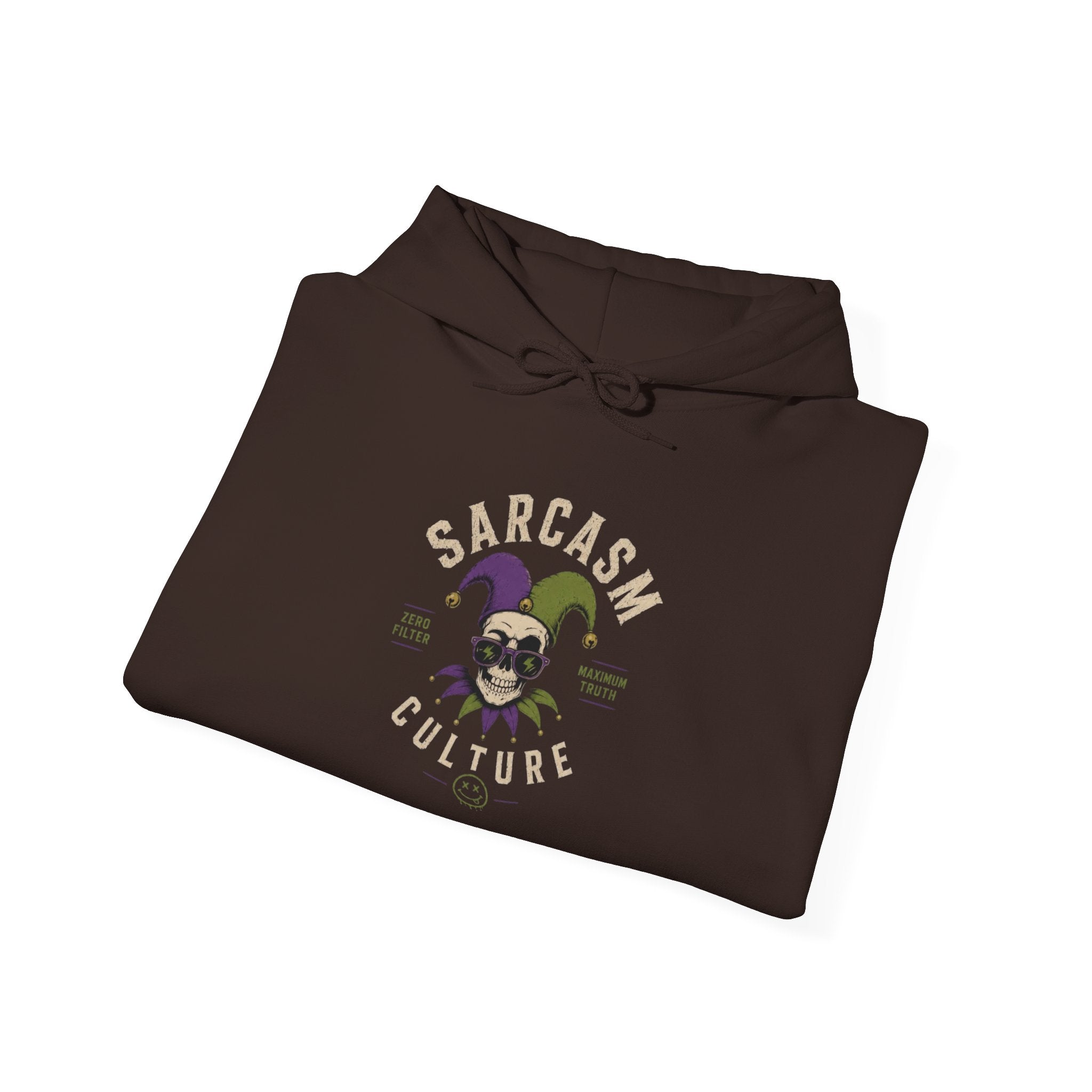 The Emotional Support Hoodie — Jester Skull Dark Rose | Sarcasm Culture