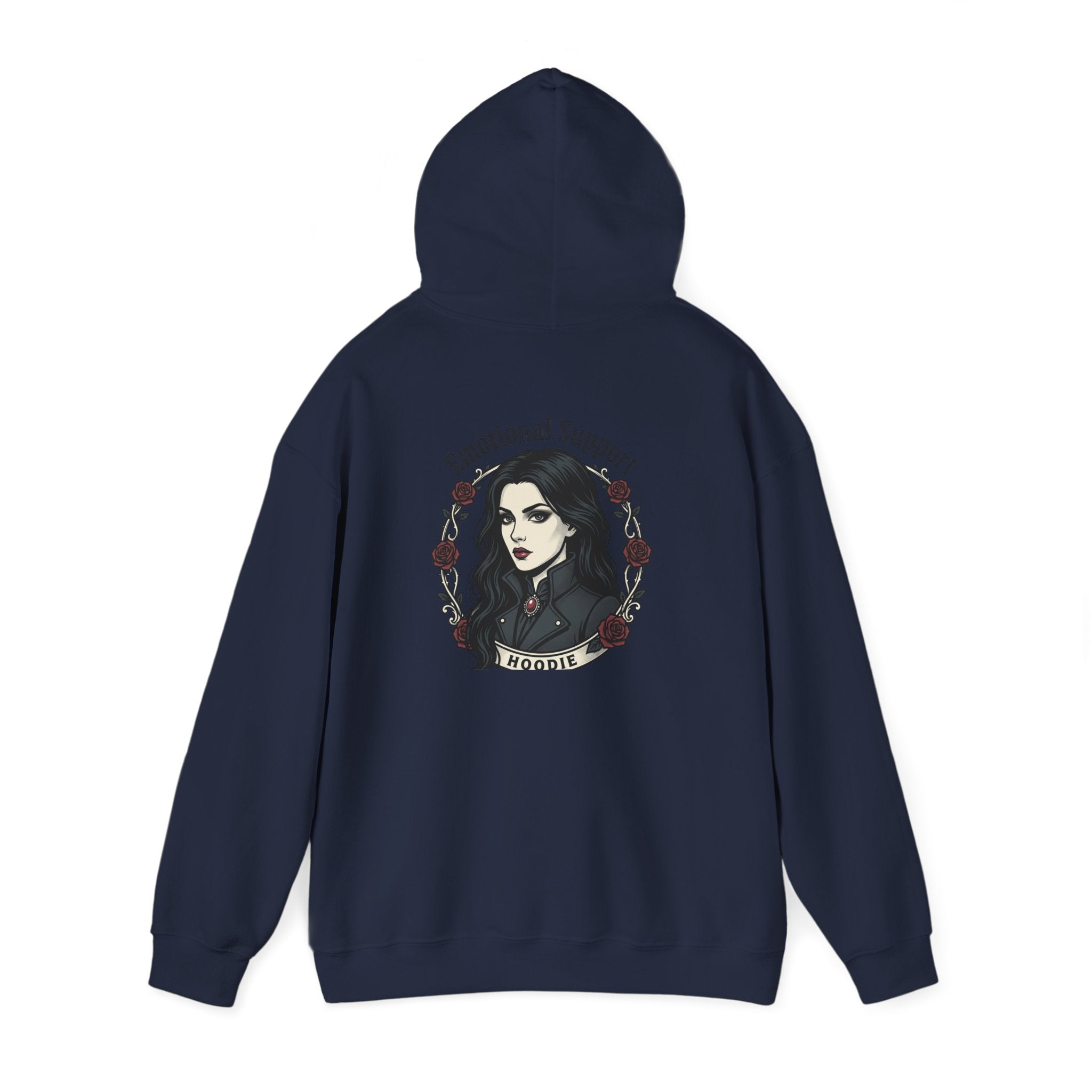 The Emotional Support Hoodie — Jester Skull Dark Rose | Sarcasm Culture