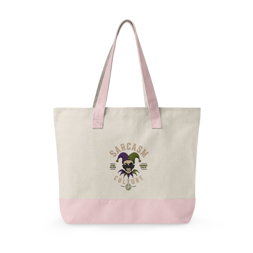 Zippered Canvas Tote — "Emotional Baggage" & Sarcastic Clown Graphic Utility Bag