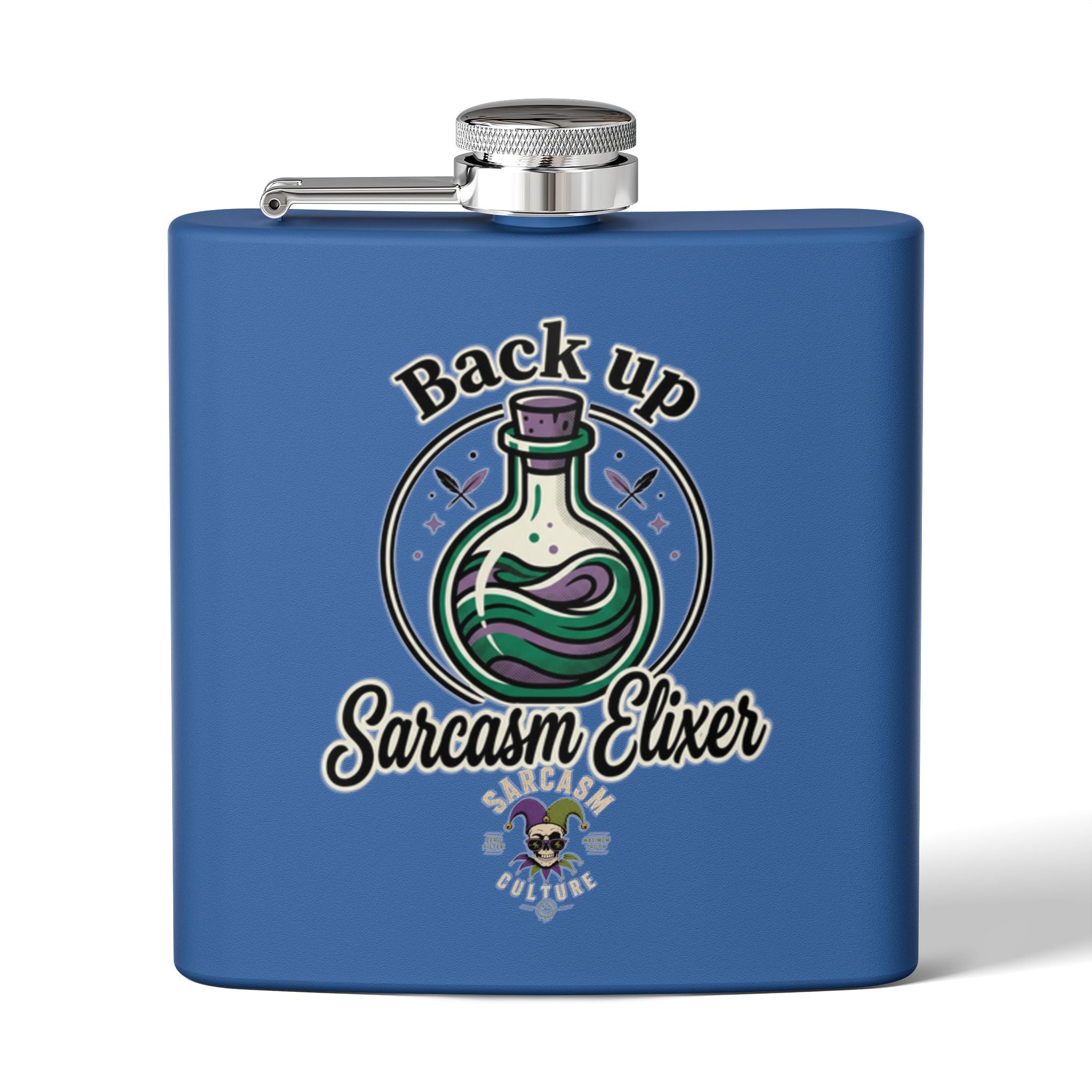 Sarcasm Elixir Flask — 6oz Stainless Steel Hip Flask