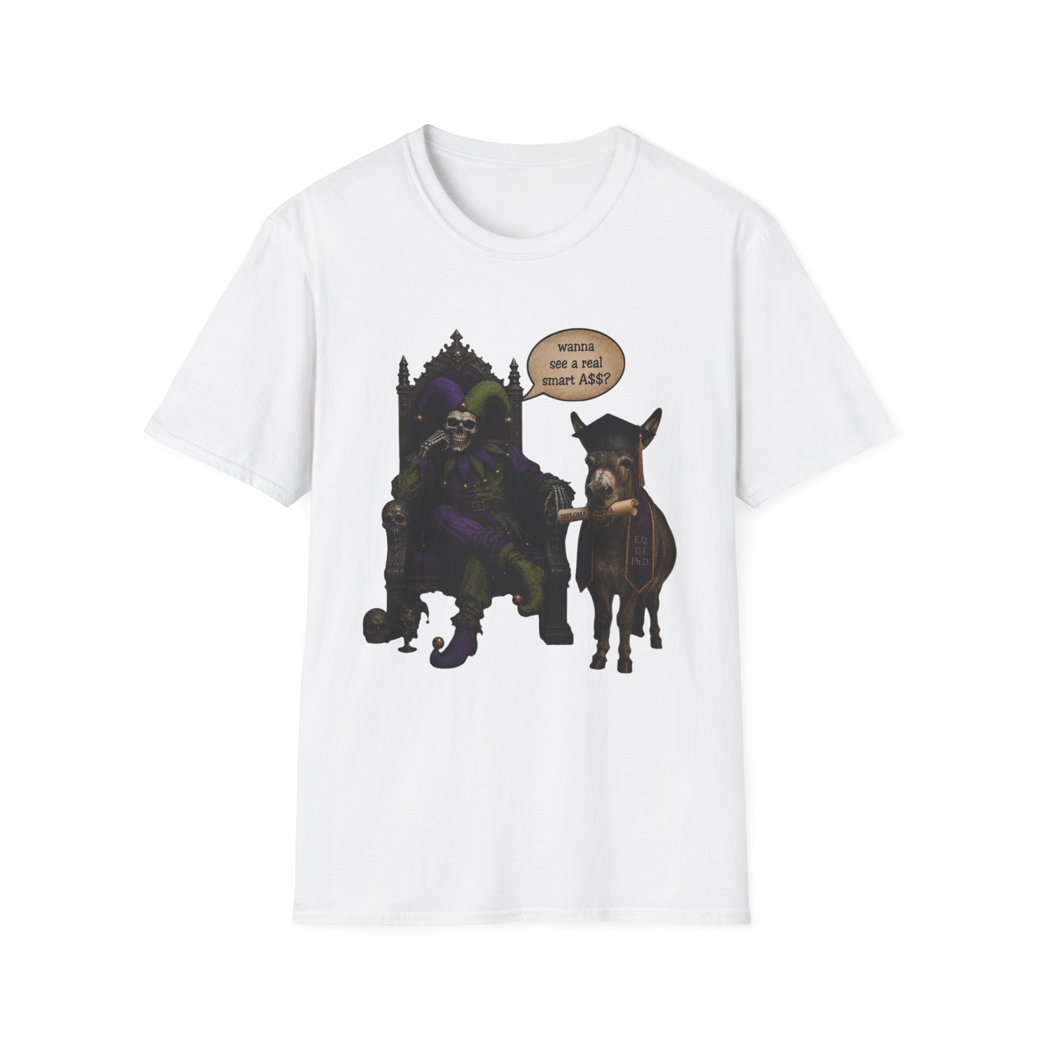 Jester Throne T-Shirt — “Wicked and a Smart Ass” Dark Gothic Graphic Tee