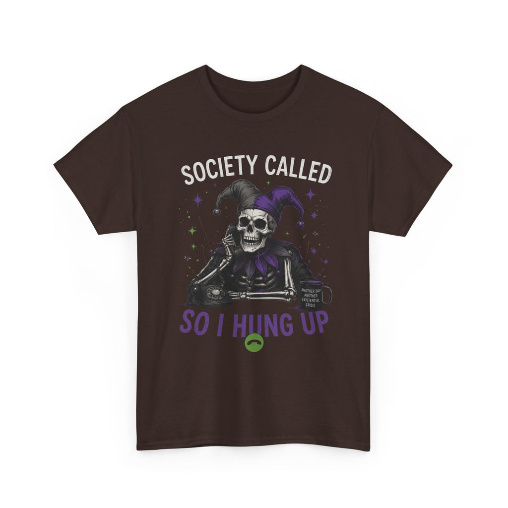 So I Hung Up Skull Jester T-Shirt — Goth Humor Graphic Tee