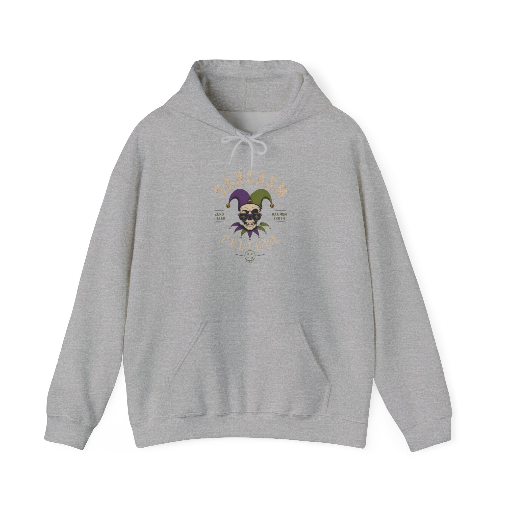 The Emotional Support Hoodie — Jester Skull Dark Rose | Sarcasm Culture