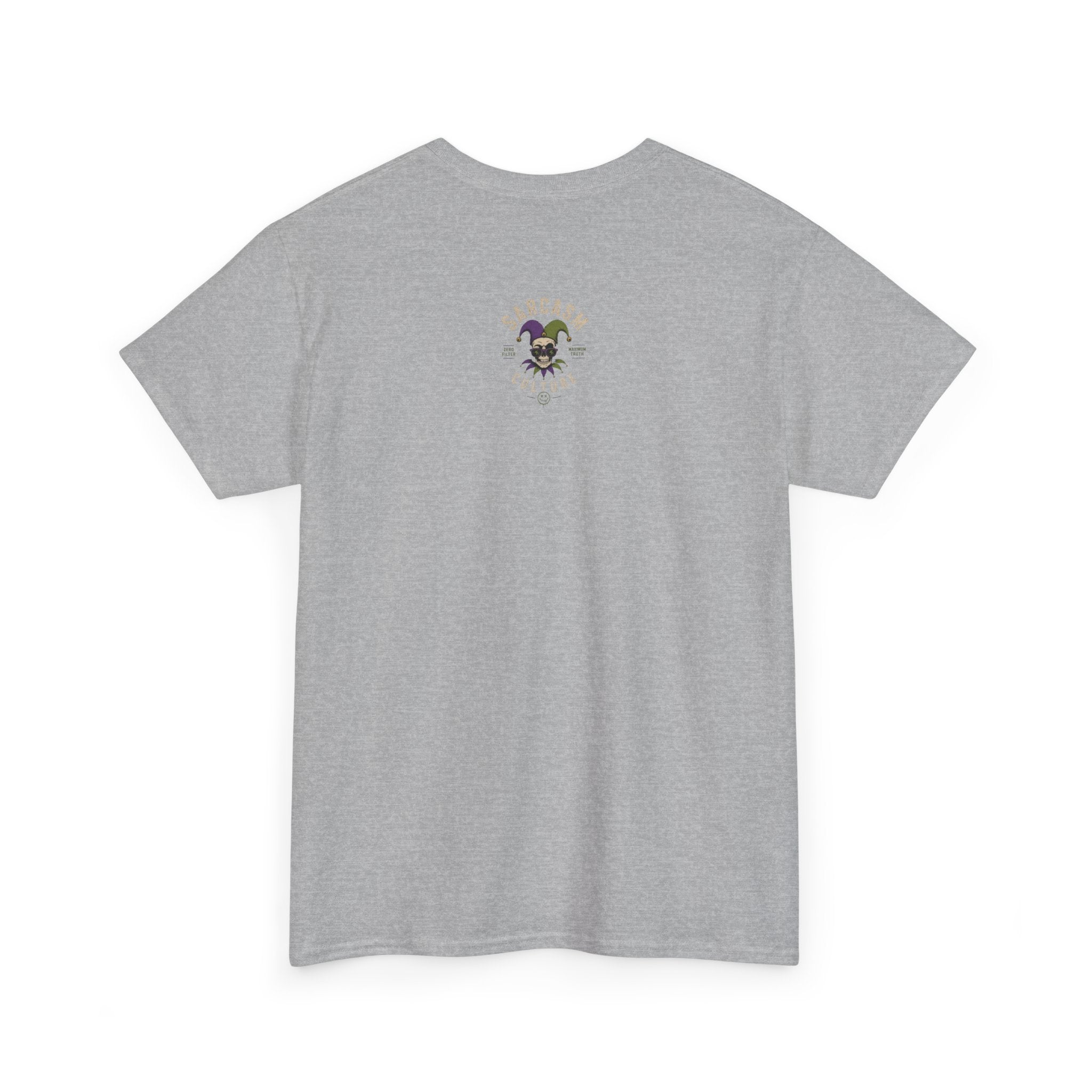 Skull Jester Tee — "Too Tired to Pretend I Like You" Graphic T-Shirt