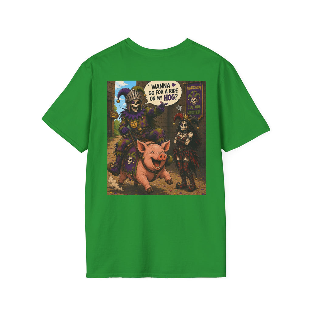 Witch & Pig Vintage Graphic T-Shirt — "Wanna Go for a Ride on My Hog?"
