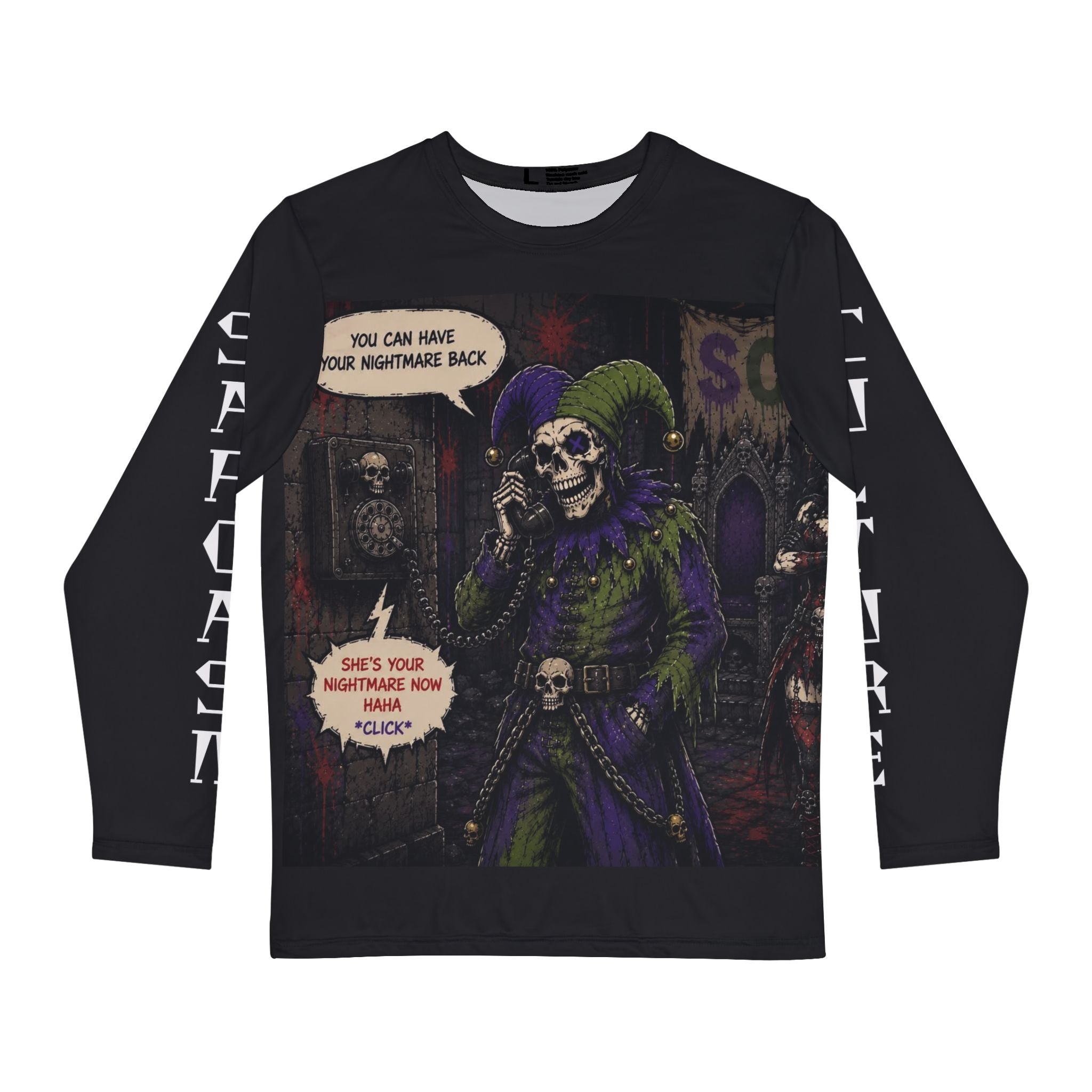 Horror Jester Long Sleeve Shirt — "You Can Have Your Nightmare Back" All-Over Print