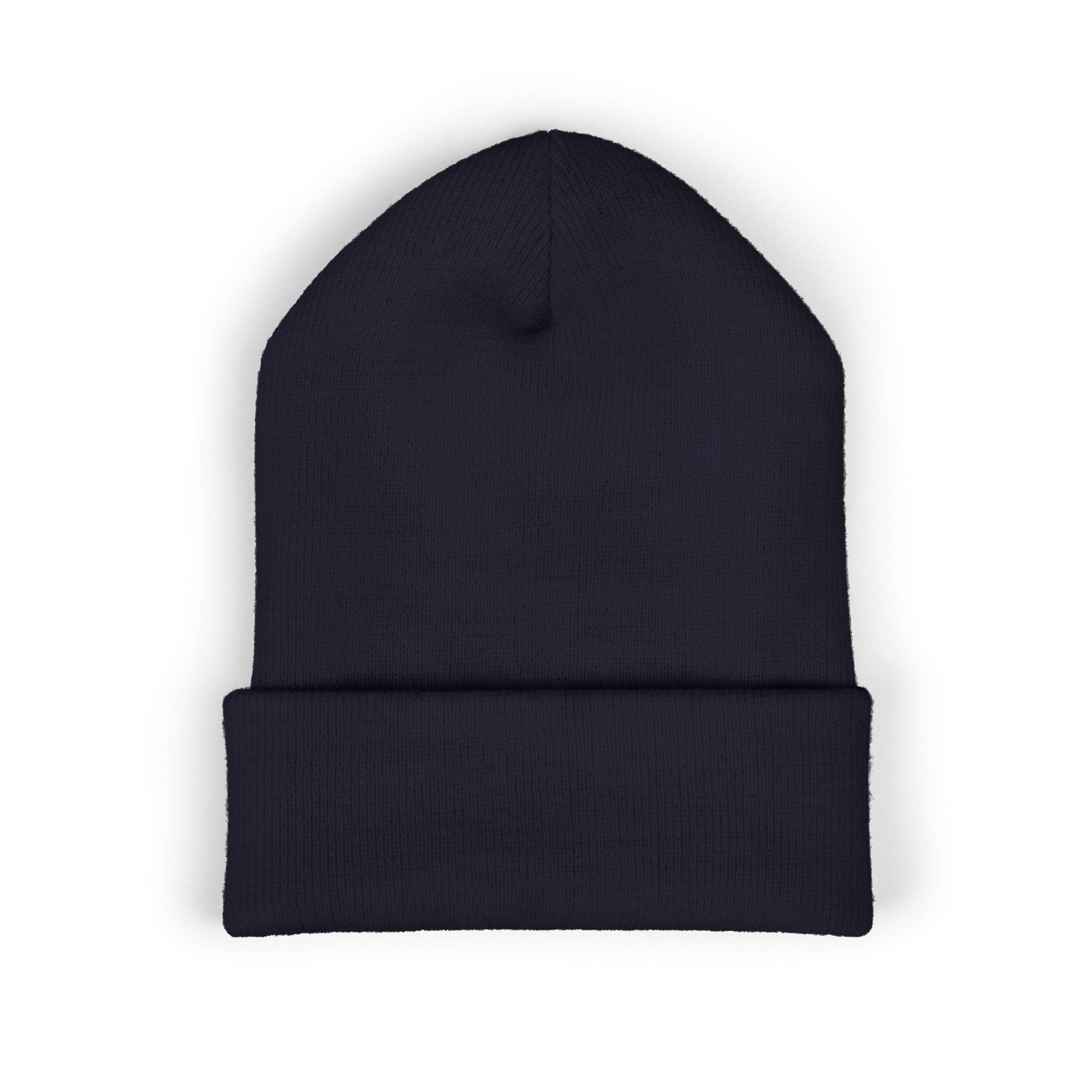 Sarcasm Culture Embroidered Cuffed Beanie — Olive Knit Winter Hat