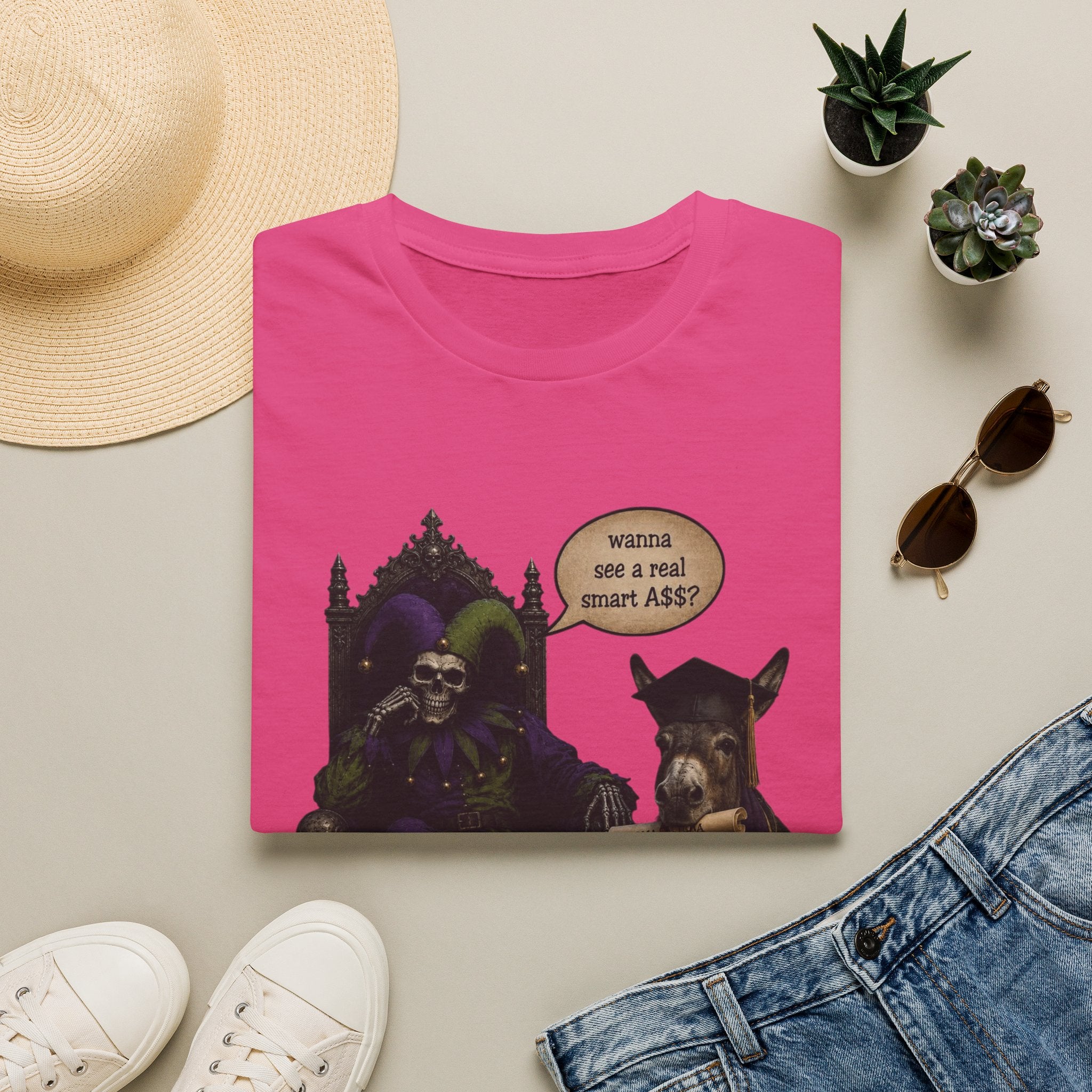 Jester Throne T-Shirt — “Wicked and a Smart Ass” Dark Gothic Graphic Tee