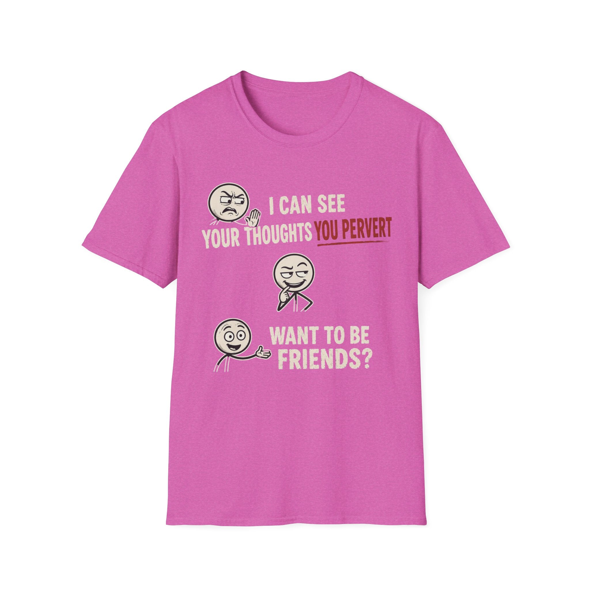 Funny Emoji T-Shirt — "I Can See Your Thoughts, You Pervert" Graphic Tee