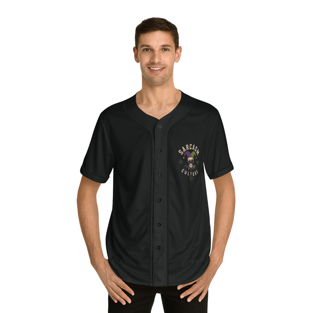 Sarcasm Culture Baseball Jersey – Dark Joker Skull Graphic