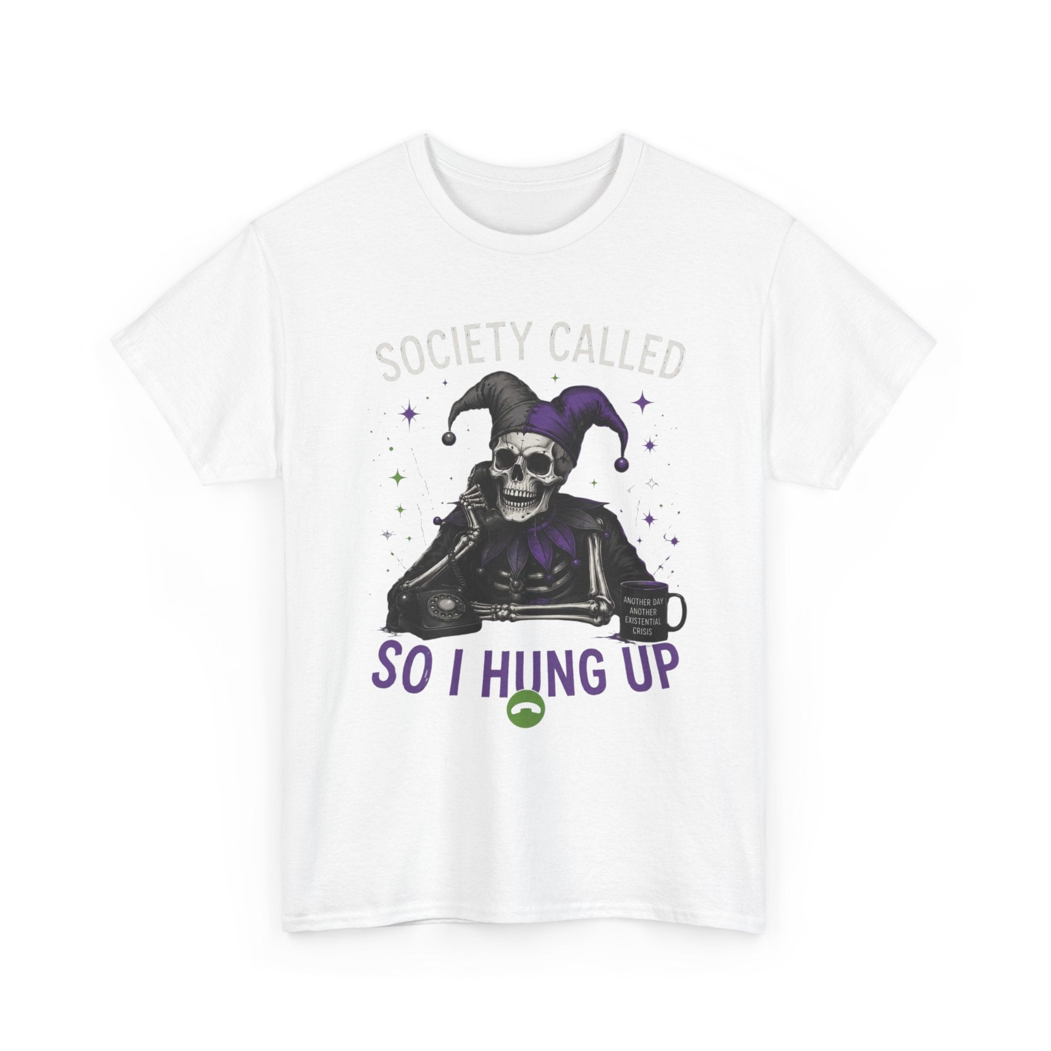 So I Hung Up Skull Jester T-Shirt — Goth Humor Graphic Tee