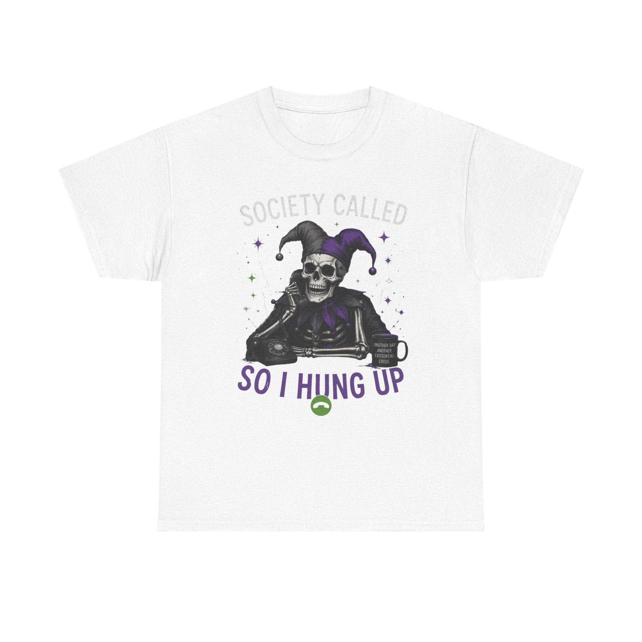 So I Hung Up Skull Jester T-Shirt — Goth Humor Graphic Tee