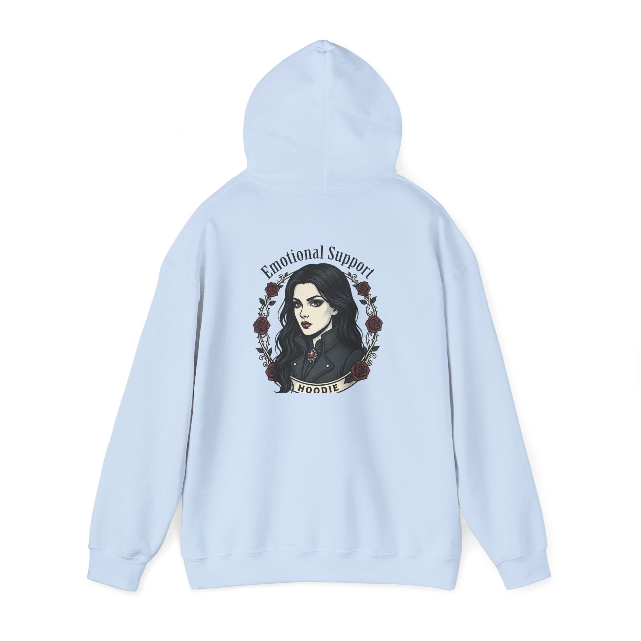 The Emotional Support Hoodie — Jester Skull Dark Rose | Sarcasm Culture