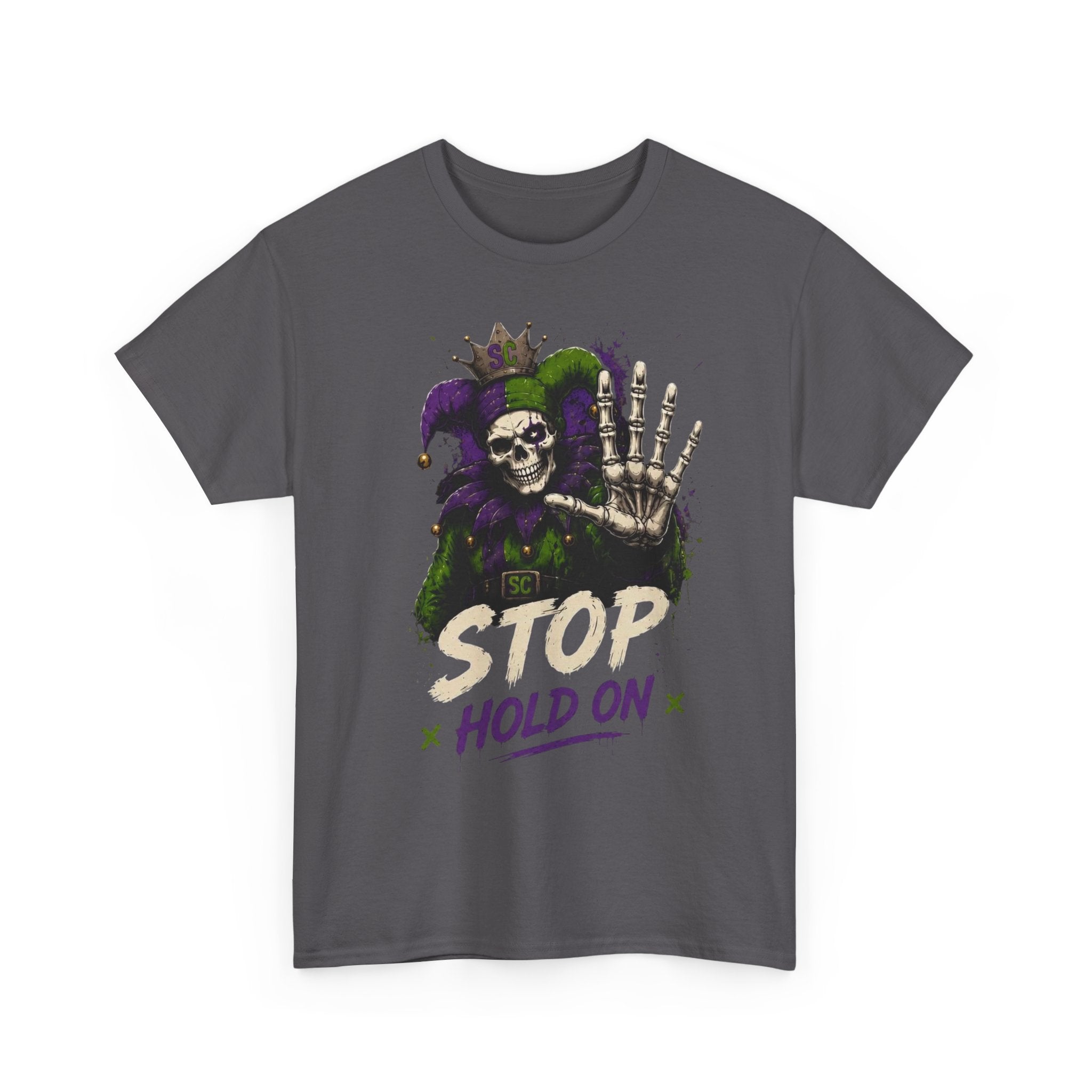 Stop Hold On Tee — 'OK Now Talk' Jester Graphic Unisex T-Shirt
