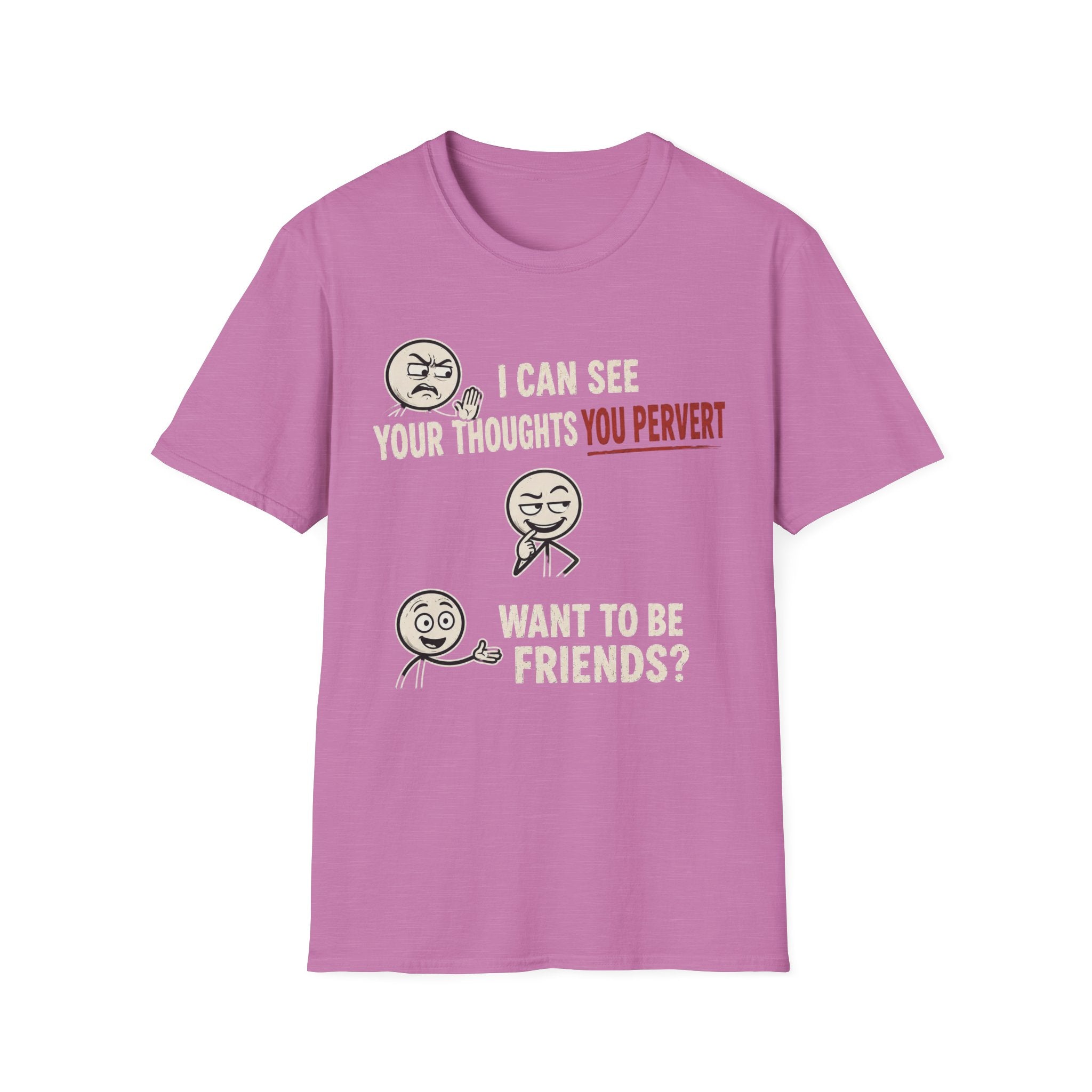 Funny Emoji T-Shirt — "I Can See Your Thoughts, You Pervert" Graphic Tee