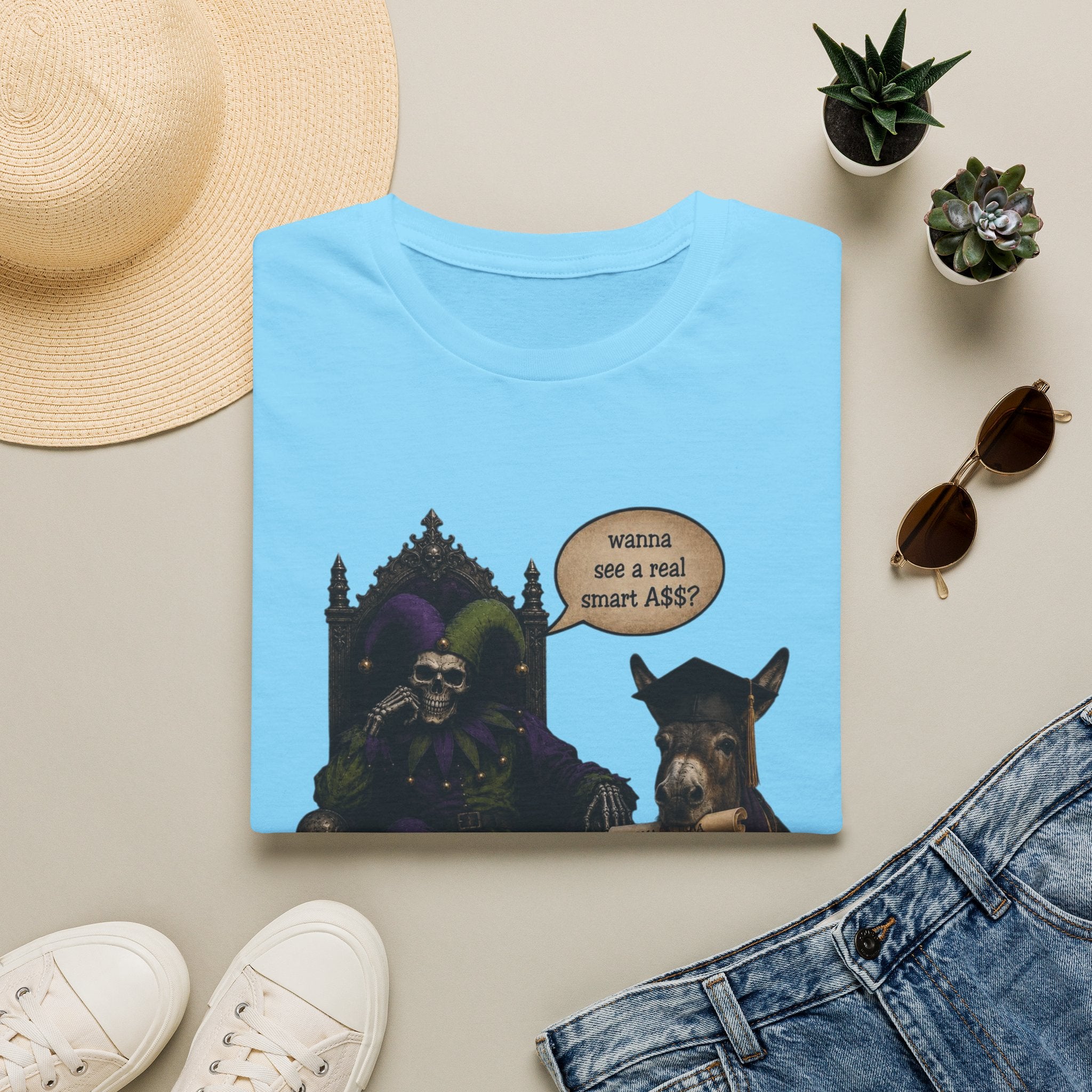Jester Throne T-Shirt — “Wicked and a Smart Ass” Dark Gothic Graphic Tee