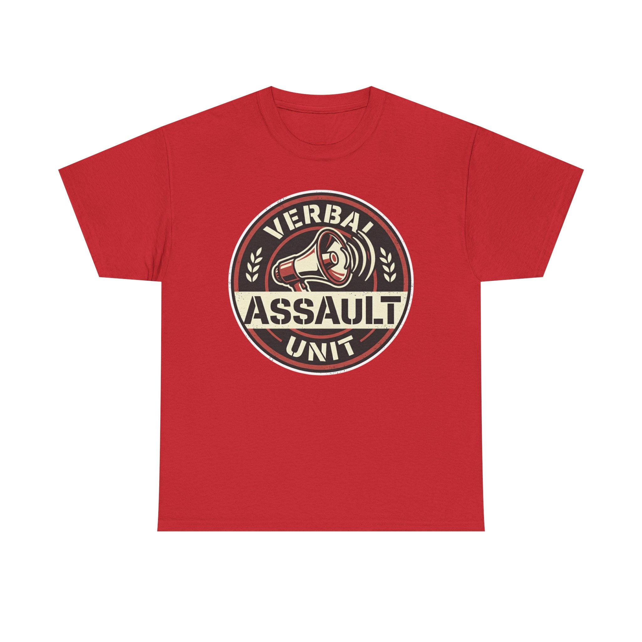 "Verbal Assault Unit" Funny Sarcasm Megaphone Dark Humor Graphic T-Shirt