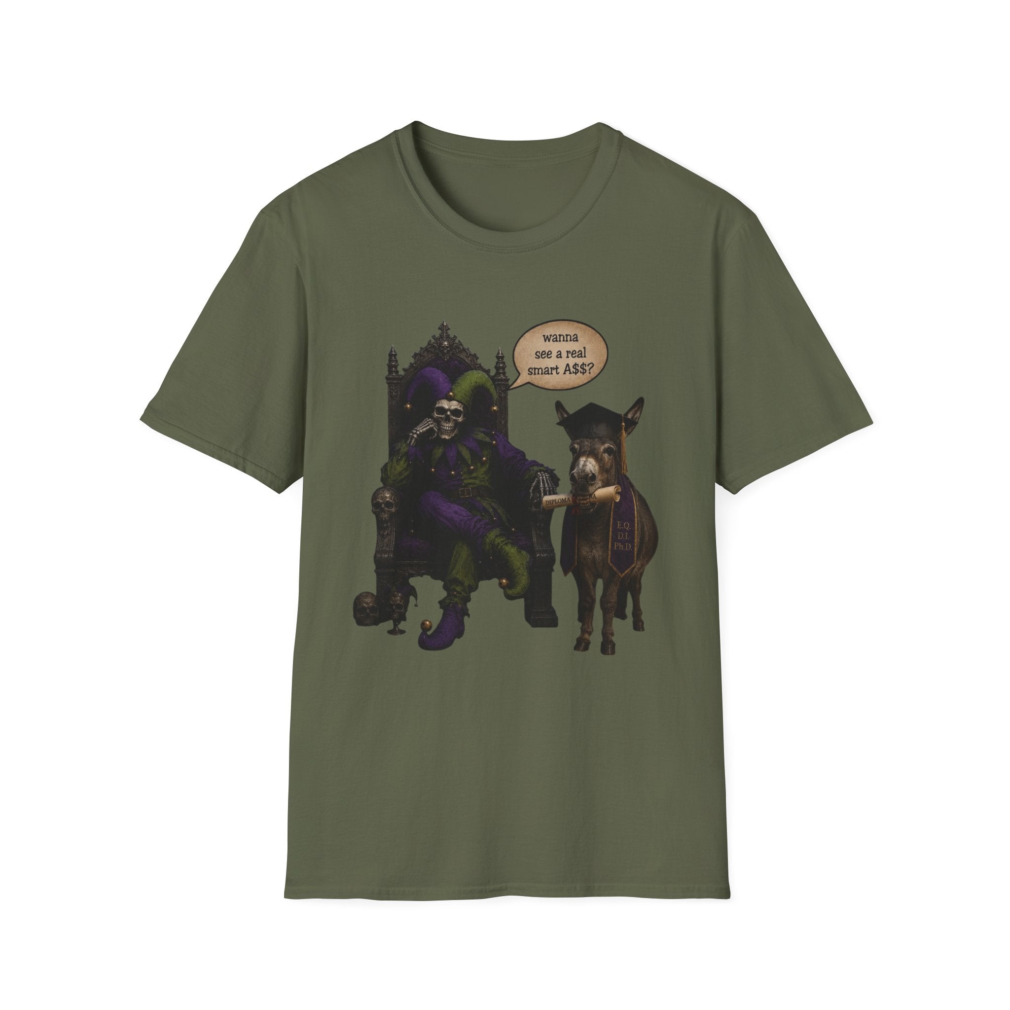 Jester Throne T-Shirt — “Wicked and a Smart Ass” Dark Gothic Graphic Tee